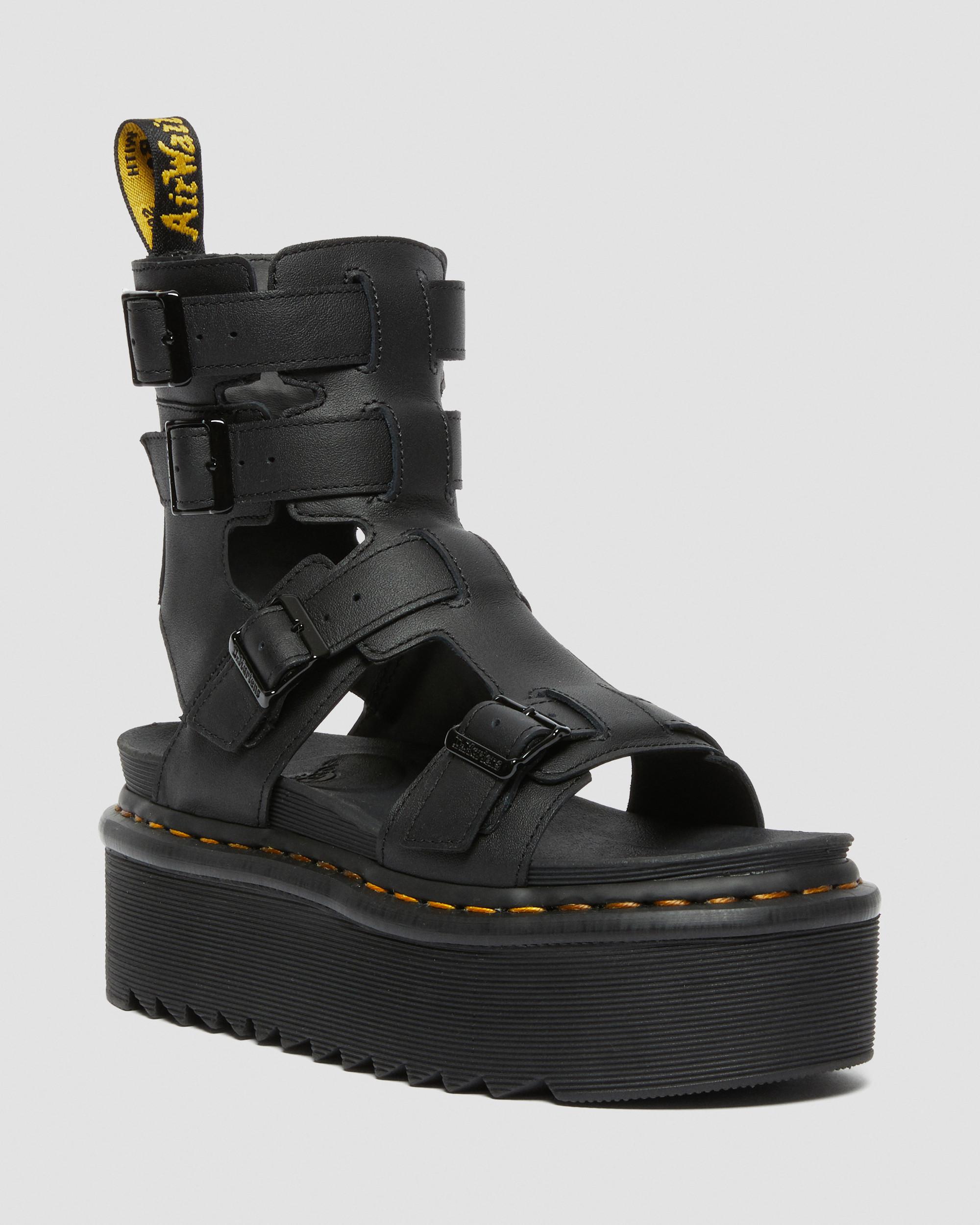 Dr.Martens GIAVANNA グラディエーターベルトサンダル 厚底 黒 Giavanna Leather Platform Gladiator Sandals in BLACK | Dr. Martens™