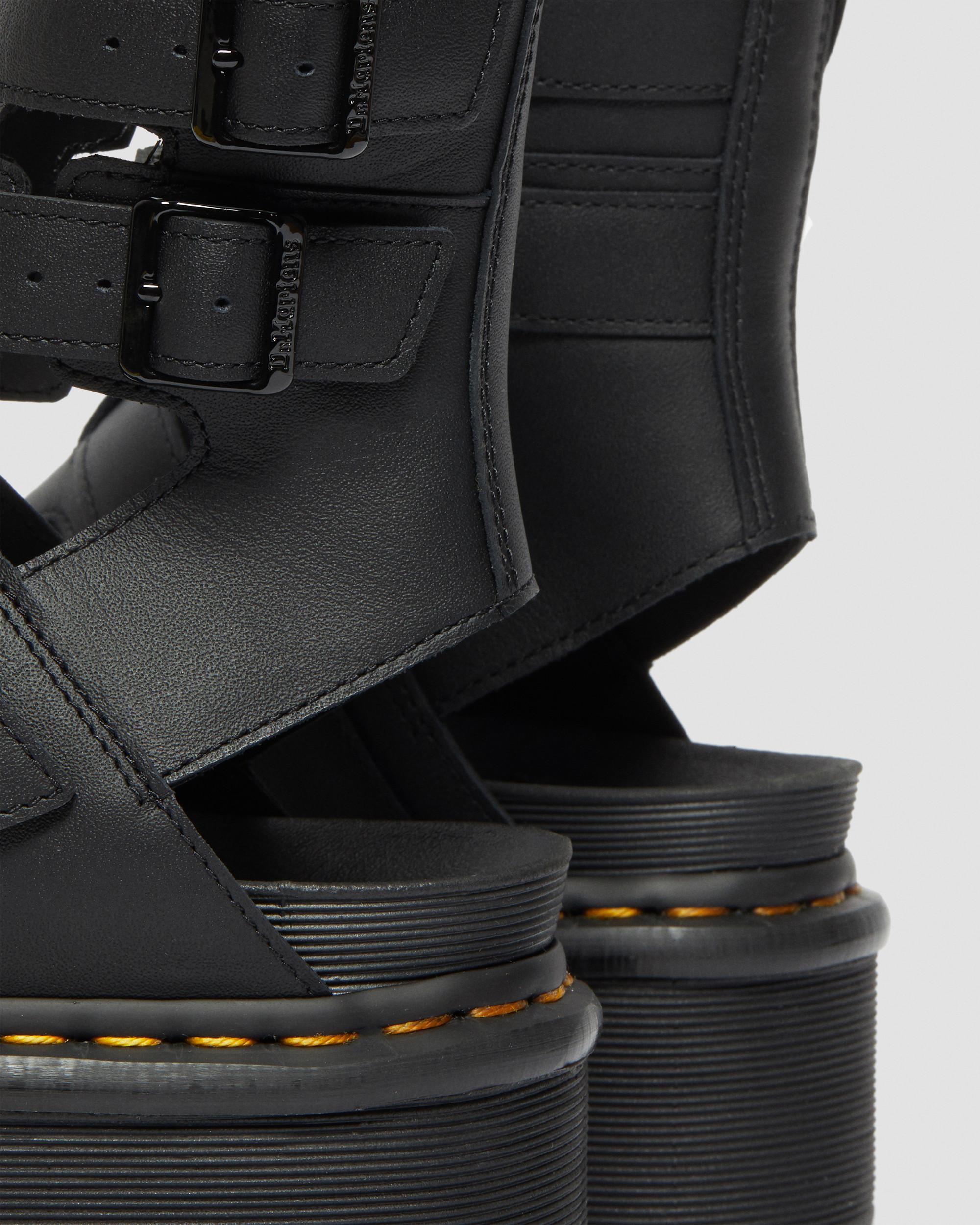 Giavanna Leather Platform Gladiator Sandals in BLACK | Dr. Martens™