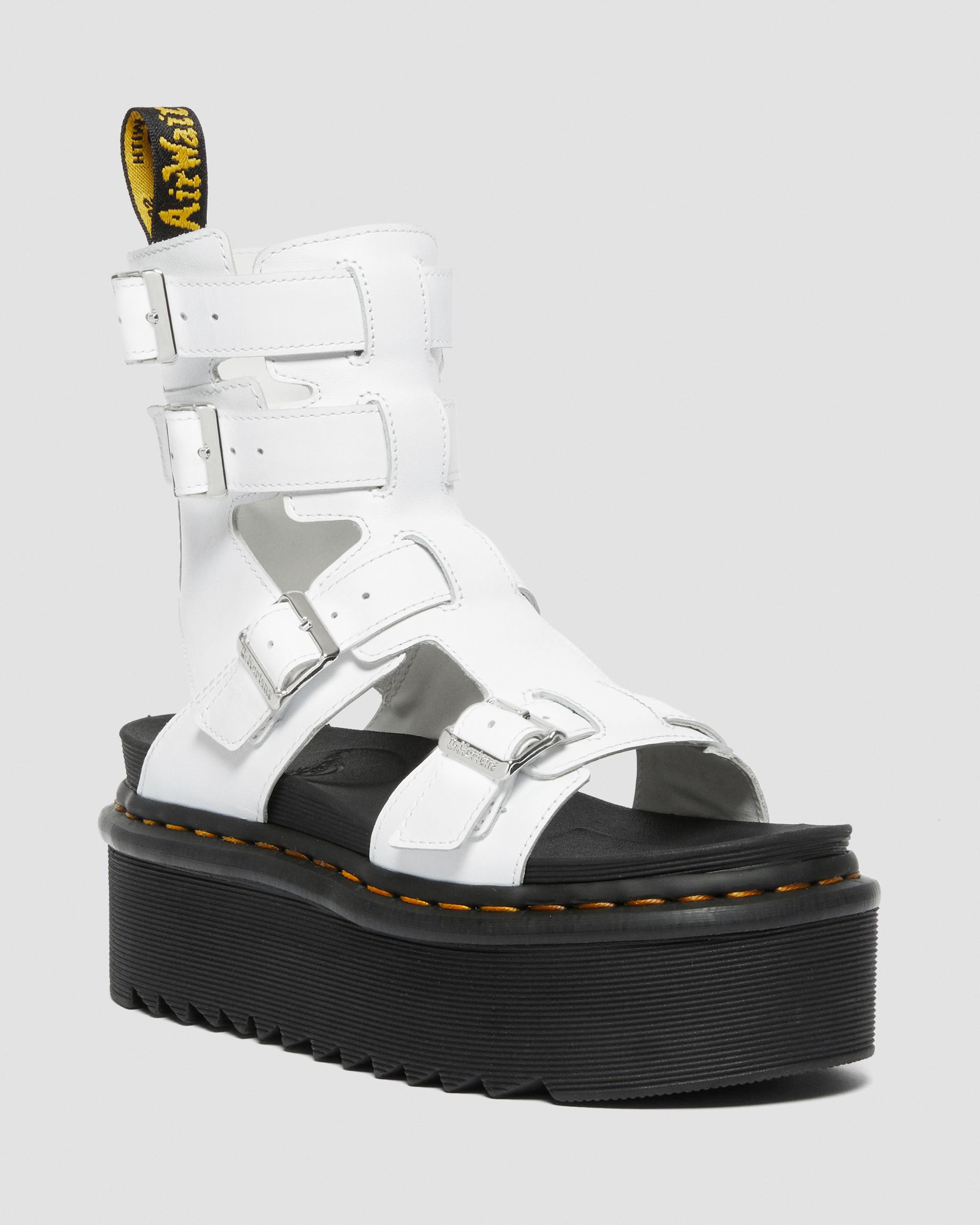 Dr. Martens Giavannaプラットフォームグラディエーターサンダル Giavanna Leather Platform Gladiator Sandals in WHITE | Dr. Martens™
