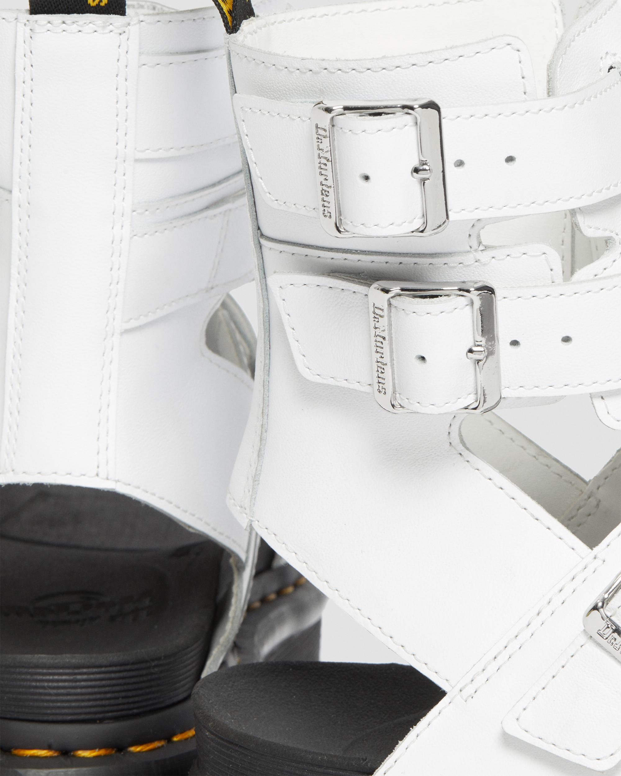 Giavanna Leather Platform Gladiator Sandals in WHITE | Dr. Martens™