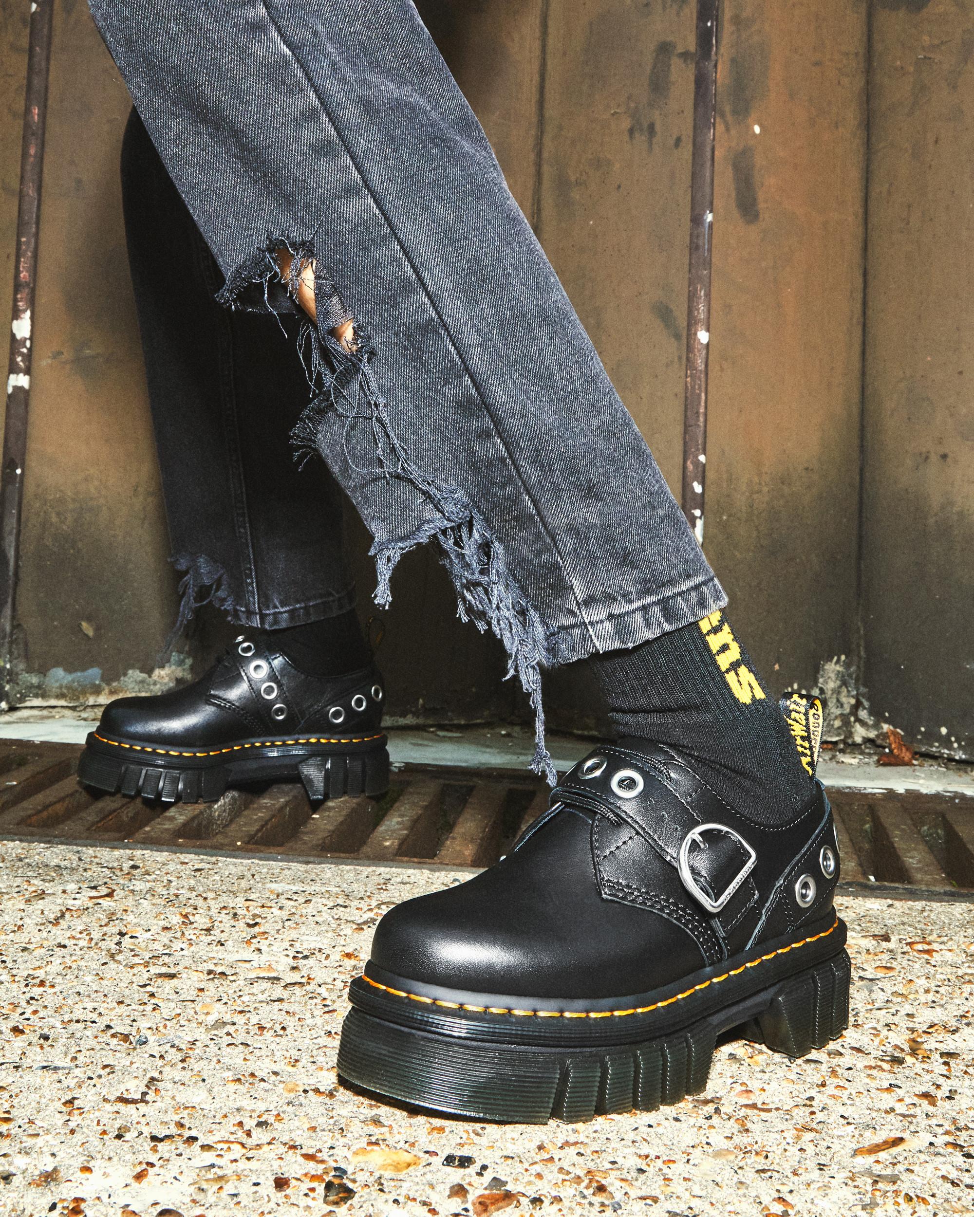 Audrick Hardware Leather Platform Shoes | Dr. Martens