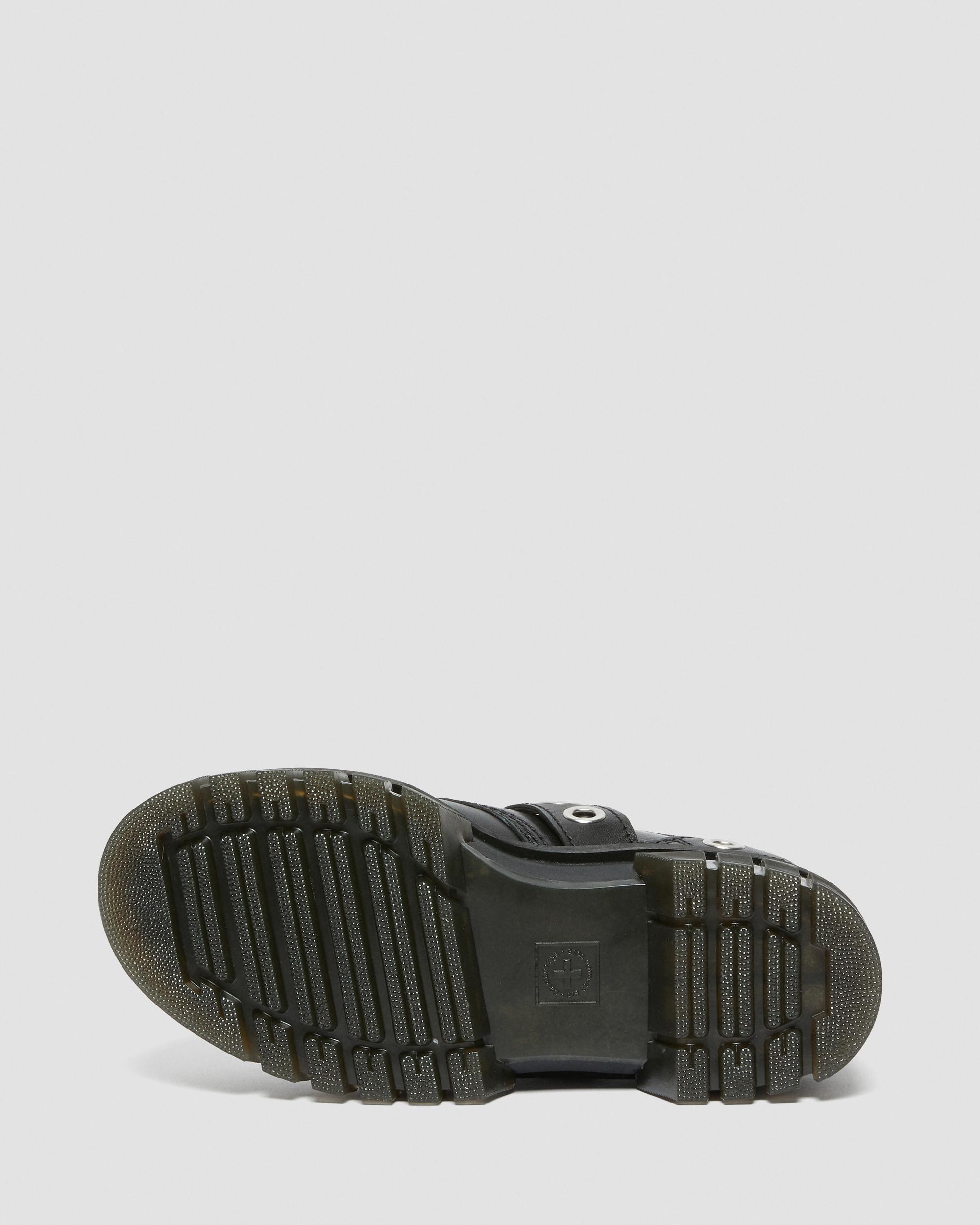 Audrick Hardware Leather Platform Shoes in BLACK | Dr. Martens™