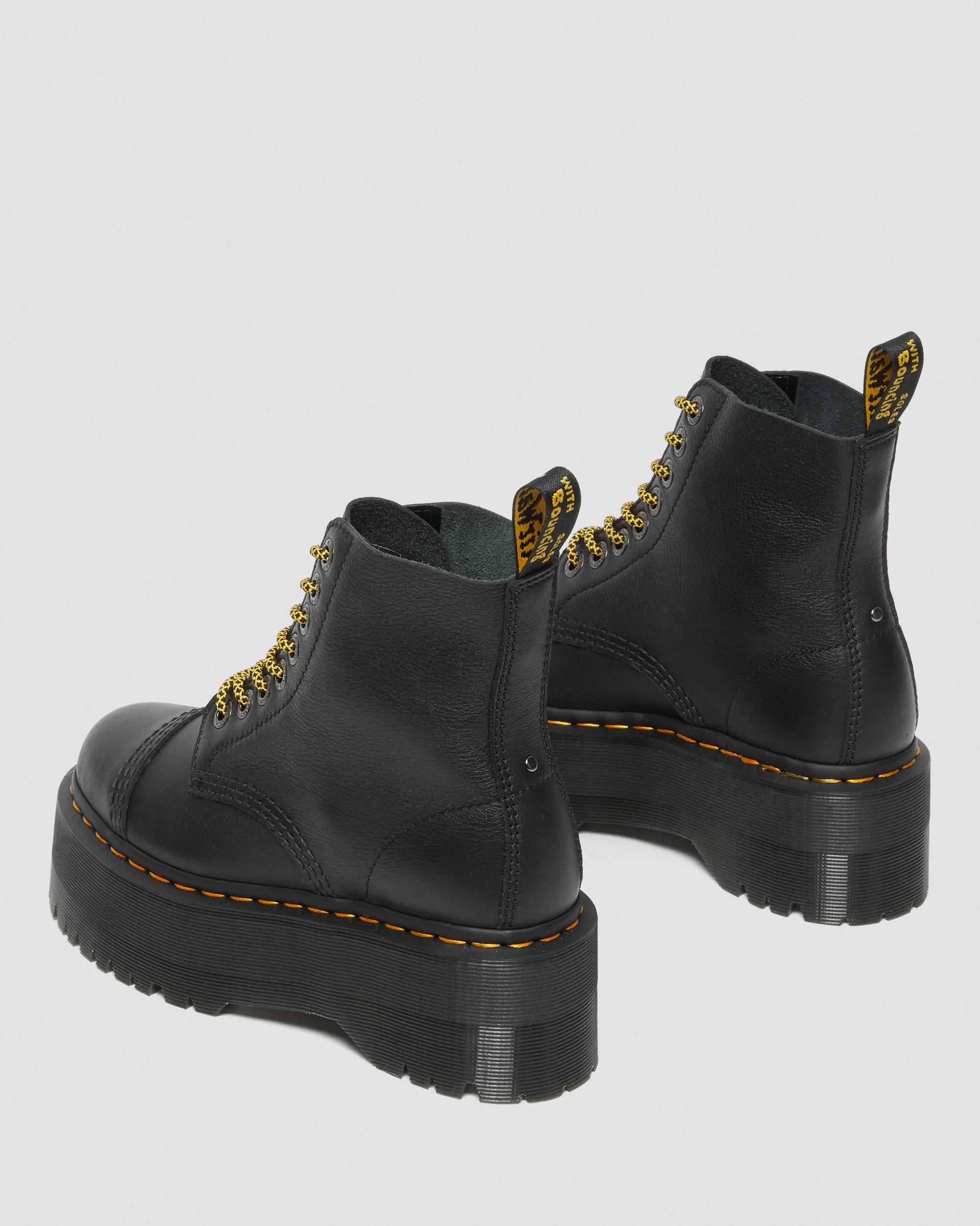 Sinclair Max Pisa Leather Platform Boots in Black