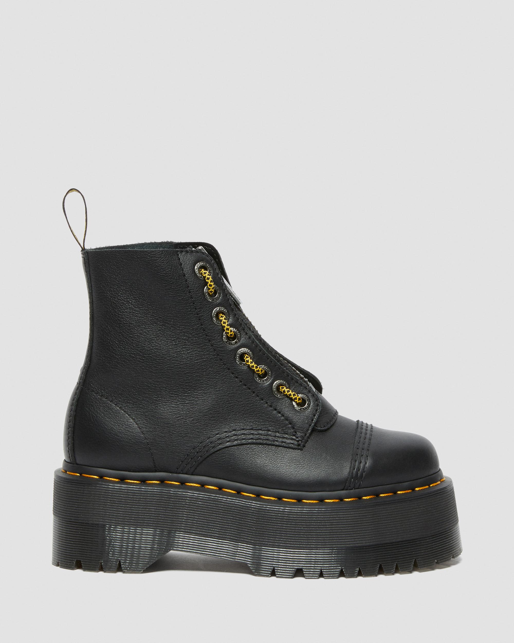 Sinclair Max Pisa Leather Platform Boots, Black | Dr. Martens