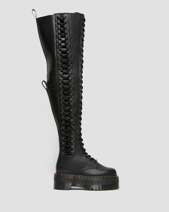 Azreya Max Leather 26-Eye Platform Boots in Black | Dr. Martens Azreya Max Leather 26-Eye Platform Boots in Black | Dr. Martens