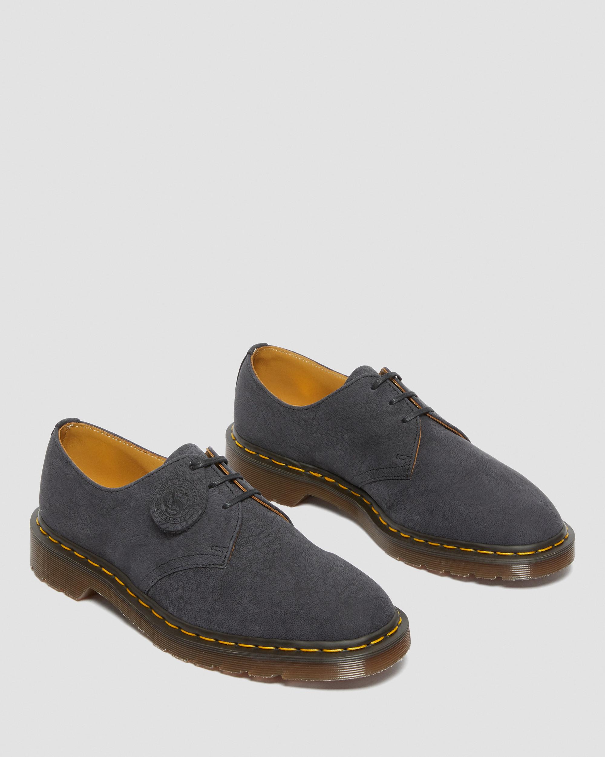 1461 Made in England Nubuck Leather Oxford Shoes in BLACK | Dr
