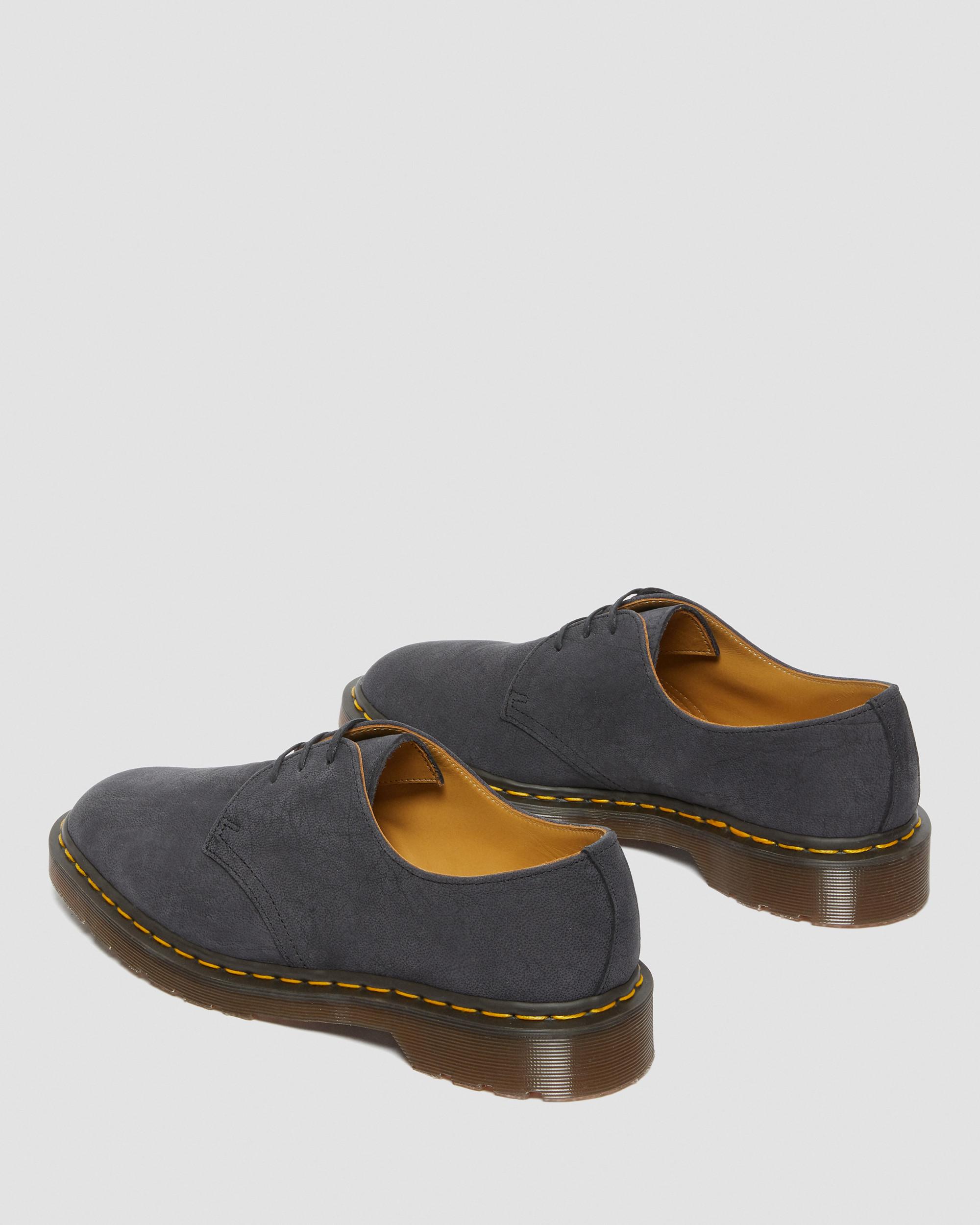 1461 Made in England Nubuck Leather Oxford Shoes in BLACK | Dr