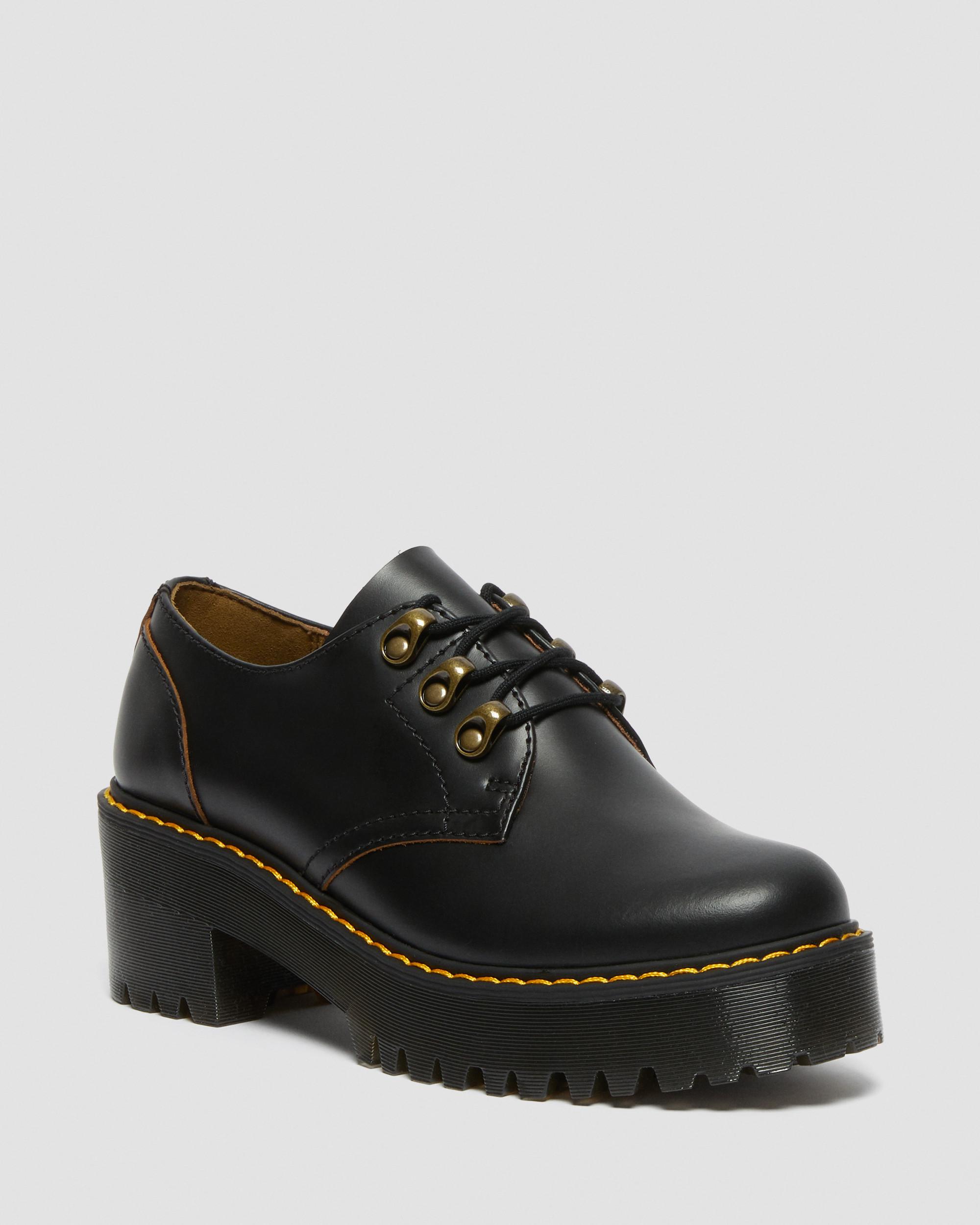 Leona Lo Vintage Smooth Leather Heeled Shoes | Dr. Martens