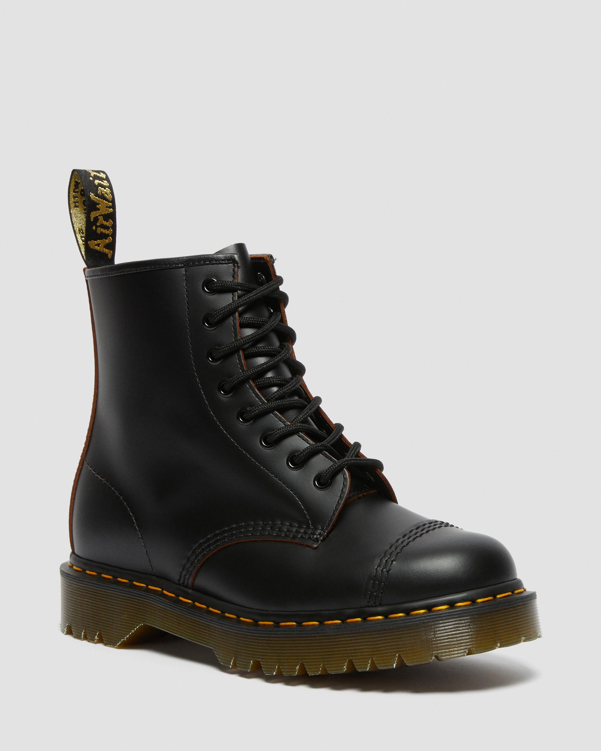 1460 Bex Made in England Toe Cap Lace Up Boots, Black | Dr. Martens