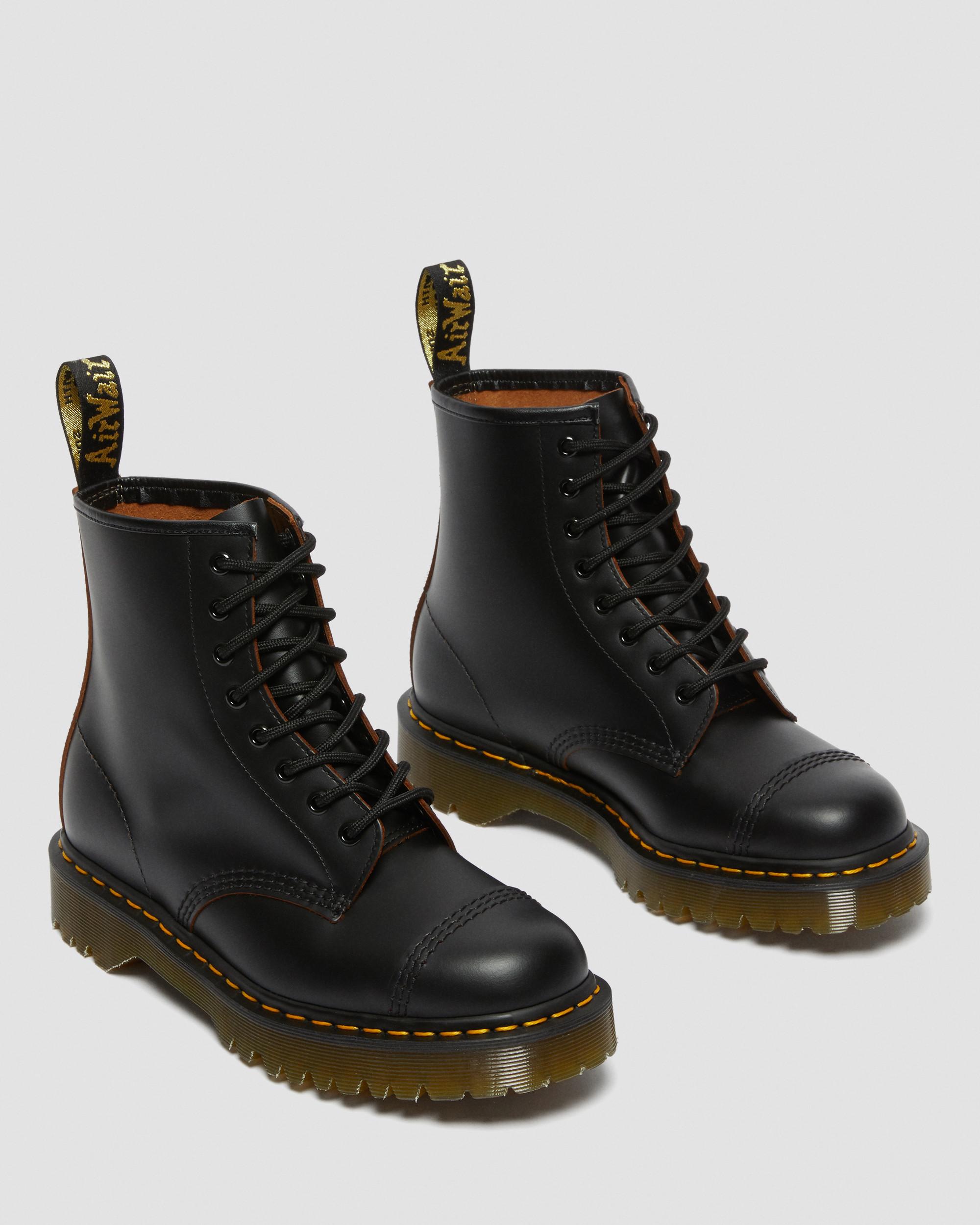 1460 Bex Made in England Toe Cap Lace Up Boots, Black | Dr. Martens