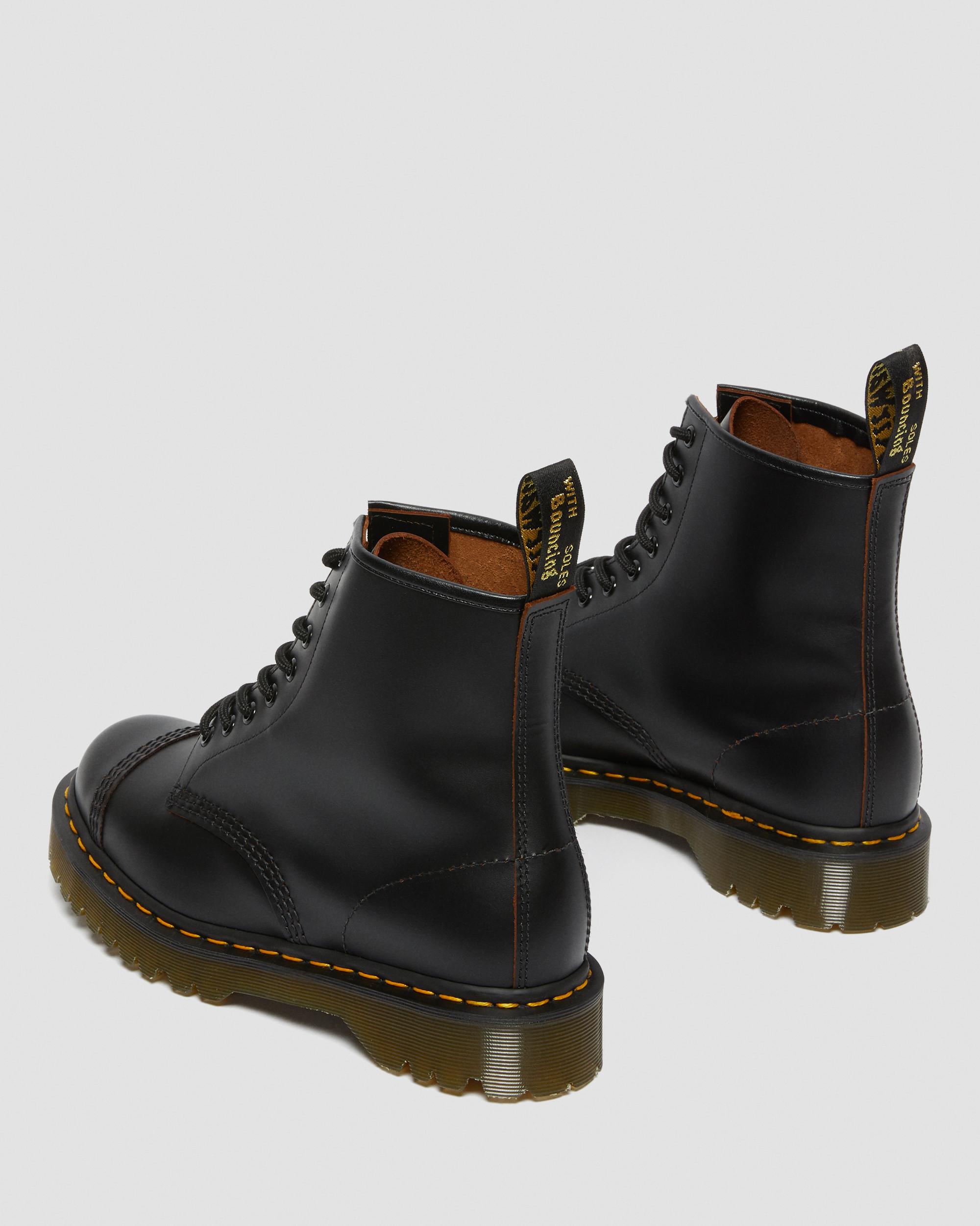1460 Bex Made in England Toe Cap Lace Up Boots in Black | Dr. Martens