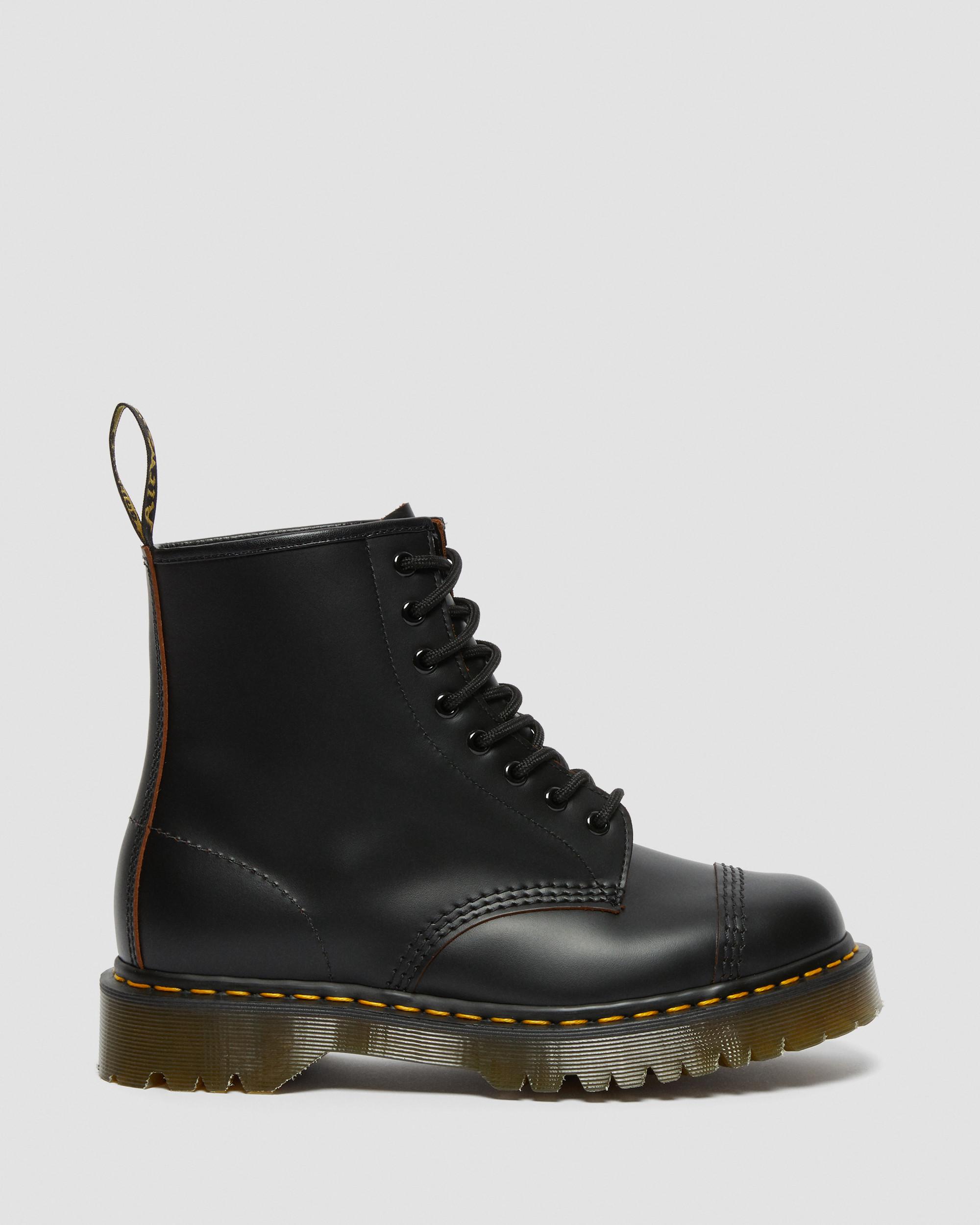 1460 Bex Made in England Toe Cap Lace Up Boots in BLACK | Dr. Martens™