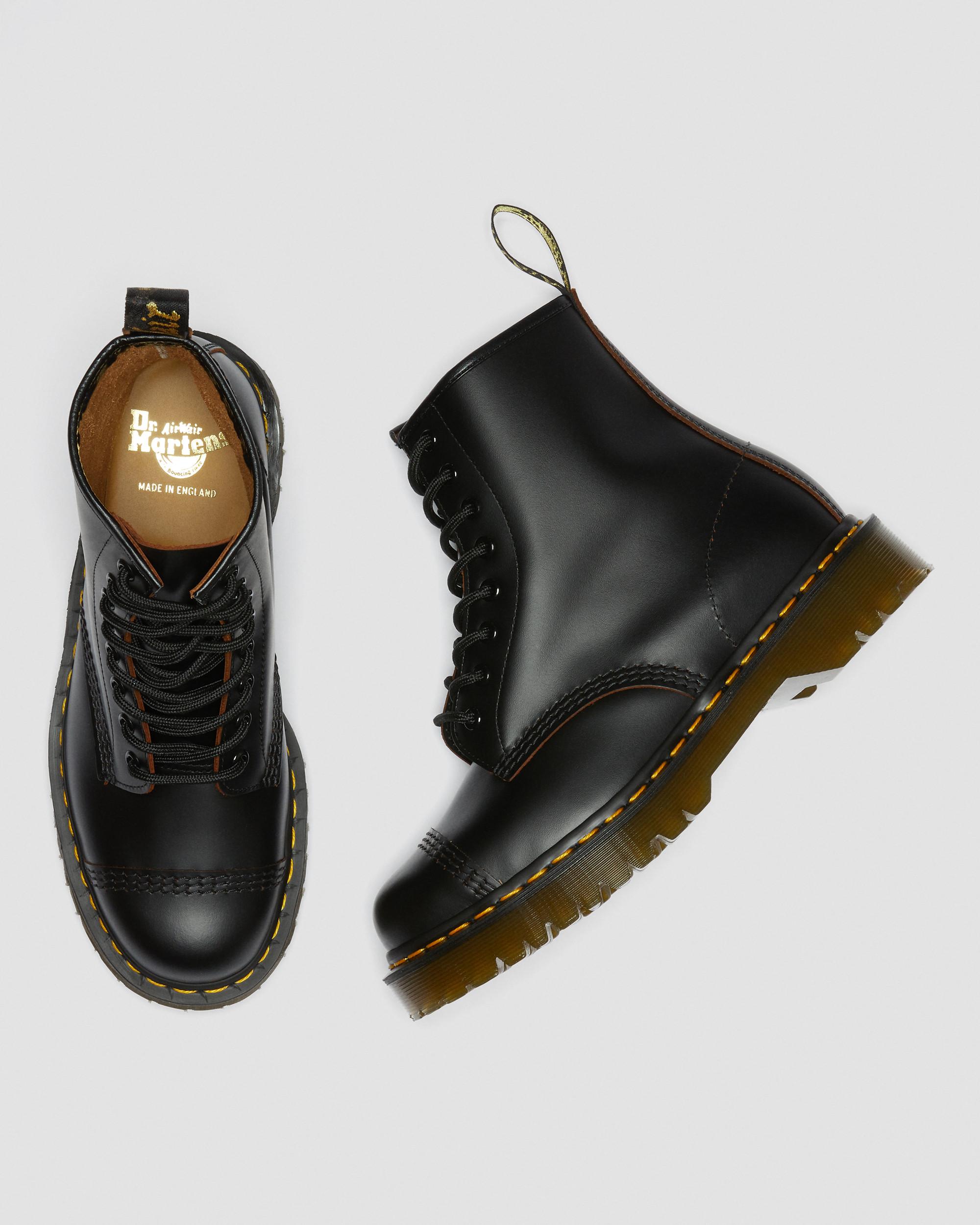 1460 Bex Made in England Toe Cap Lace Up Boots, Black | Dr. Martens