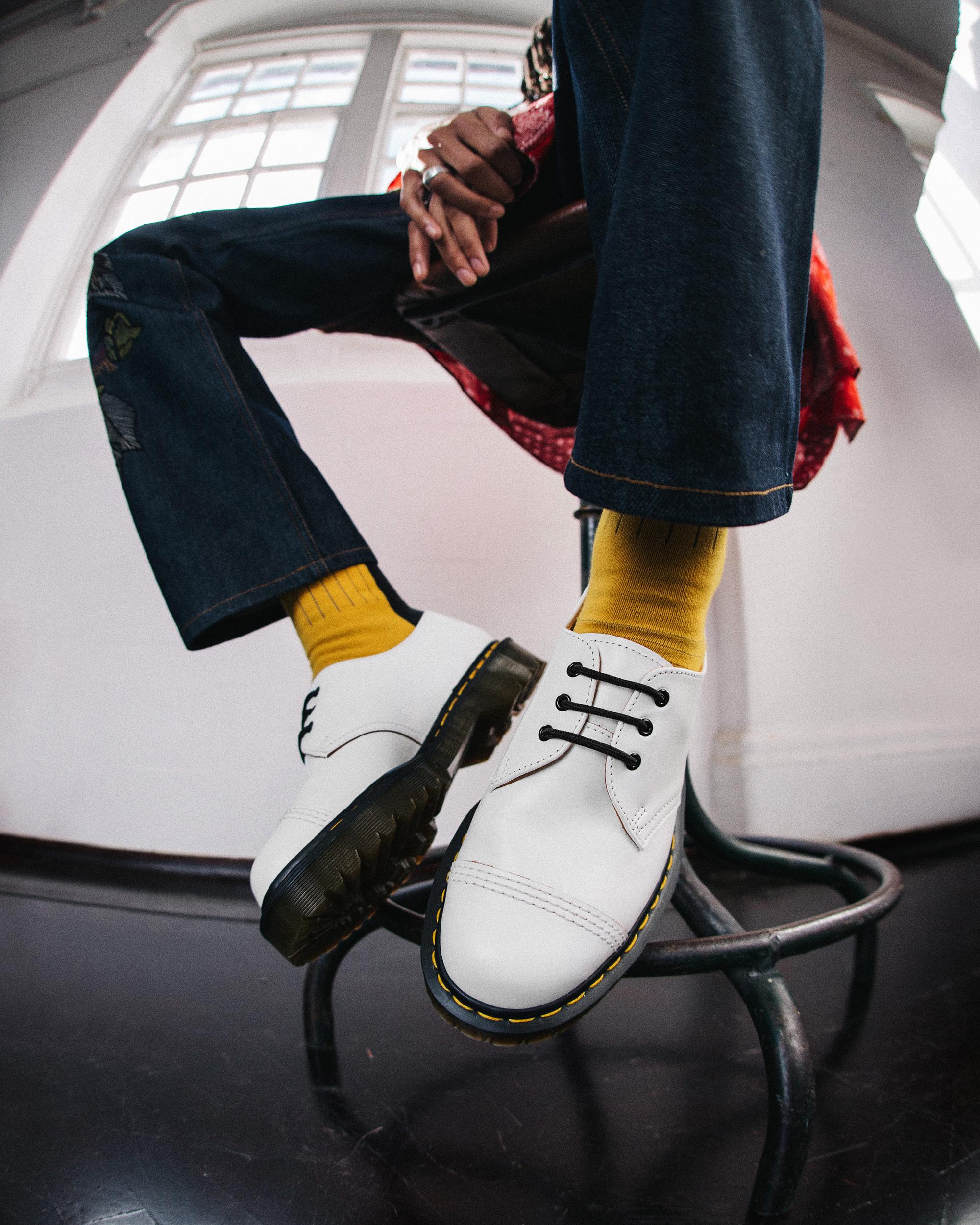 1461 Bex Made in England Toe Cap Oxford Shoes, White | Dr. Martens