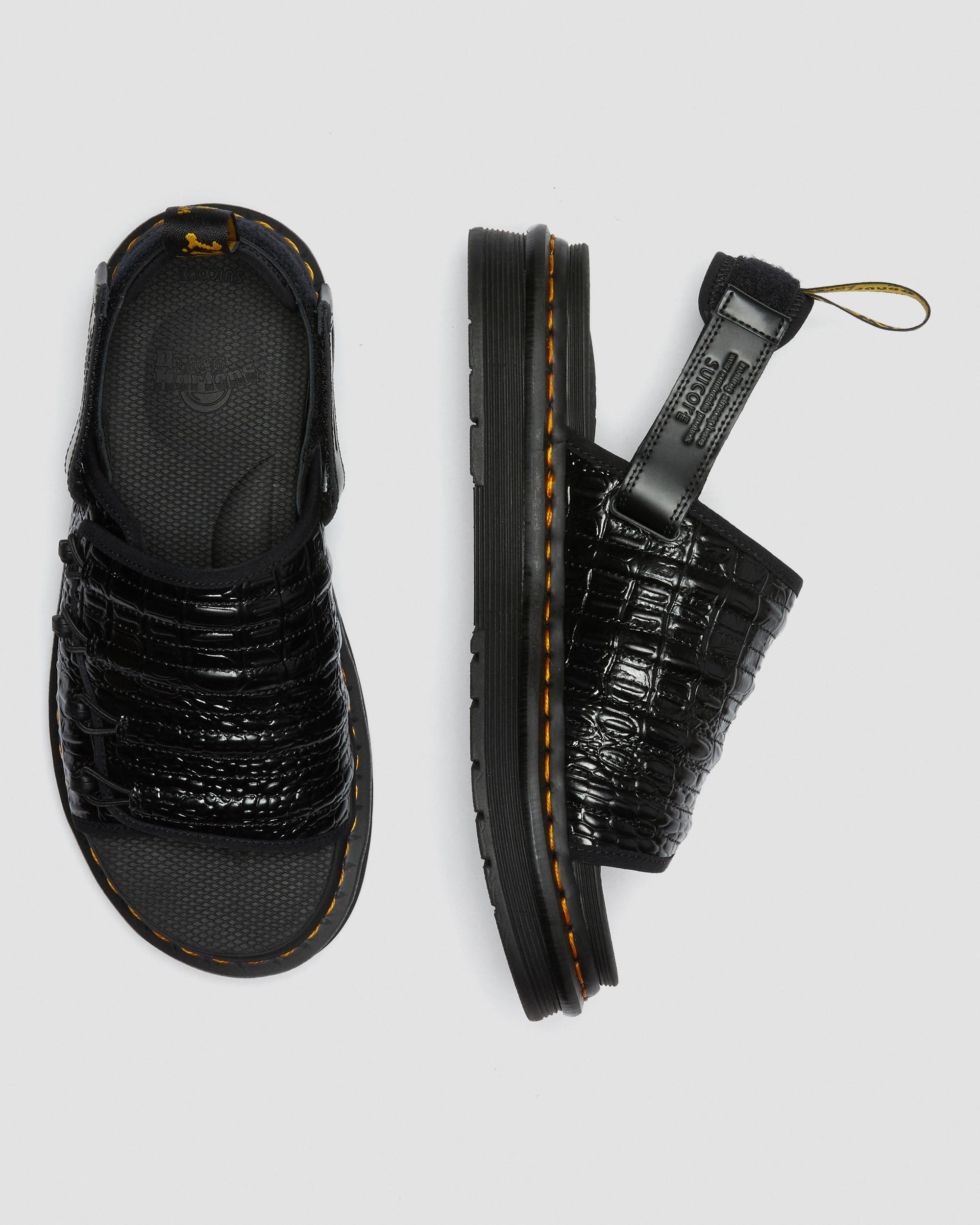 Mura Suicoke Croco Leather Sandals in BLACK | Dr. Martens™