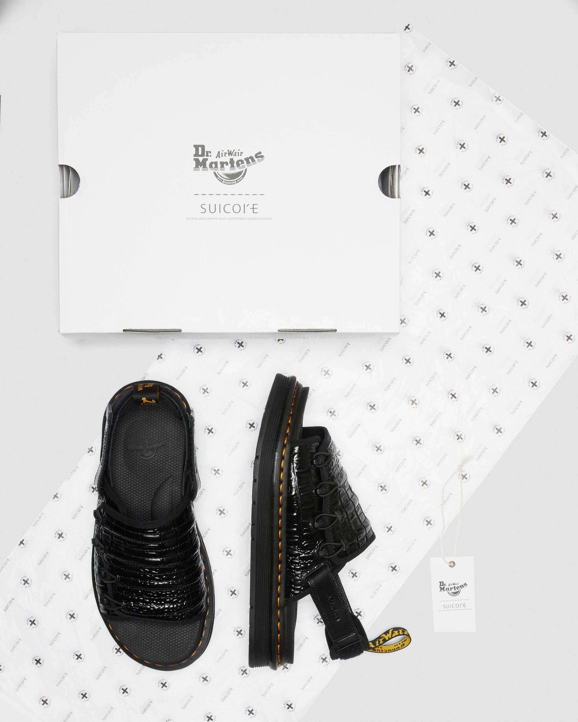Mura Suicoke Croco Leather Sandals in BLACK | Dr. Martens™