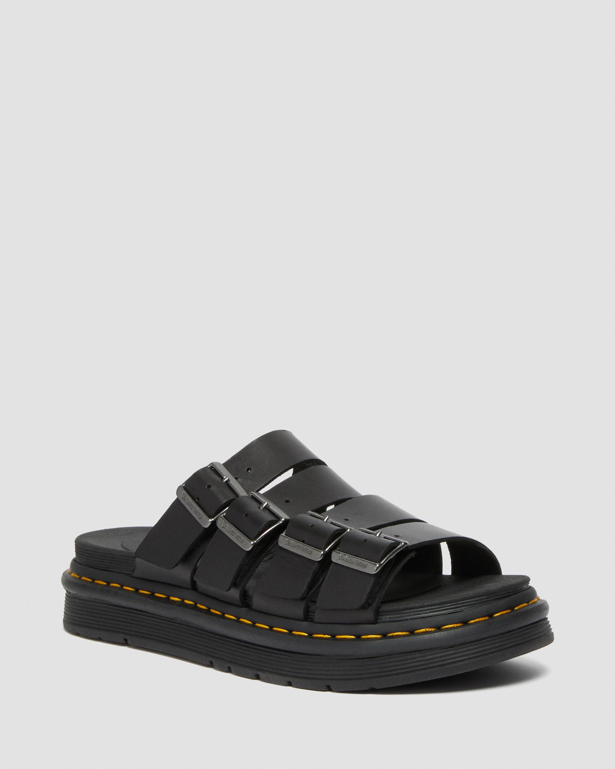 Tate Leather Slide Sandals | Dr. Martens