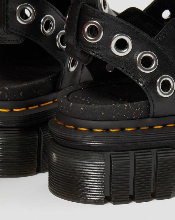 Ricki Hardware Nappa Lux Leather Platform Sandals in Black Ricki Hardware Nappa Lux Leather Platform Sandals in Black