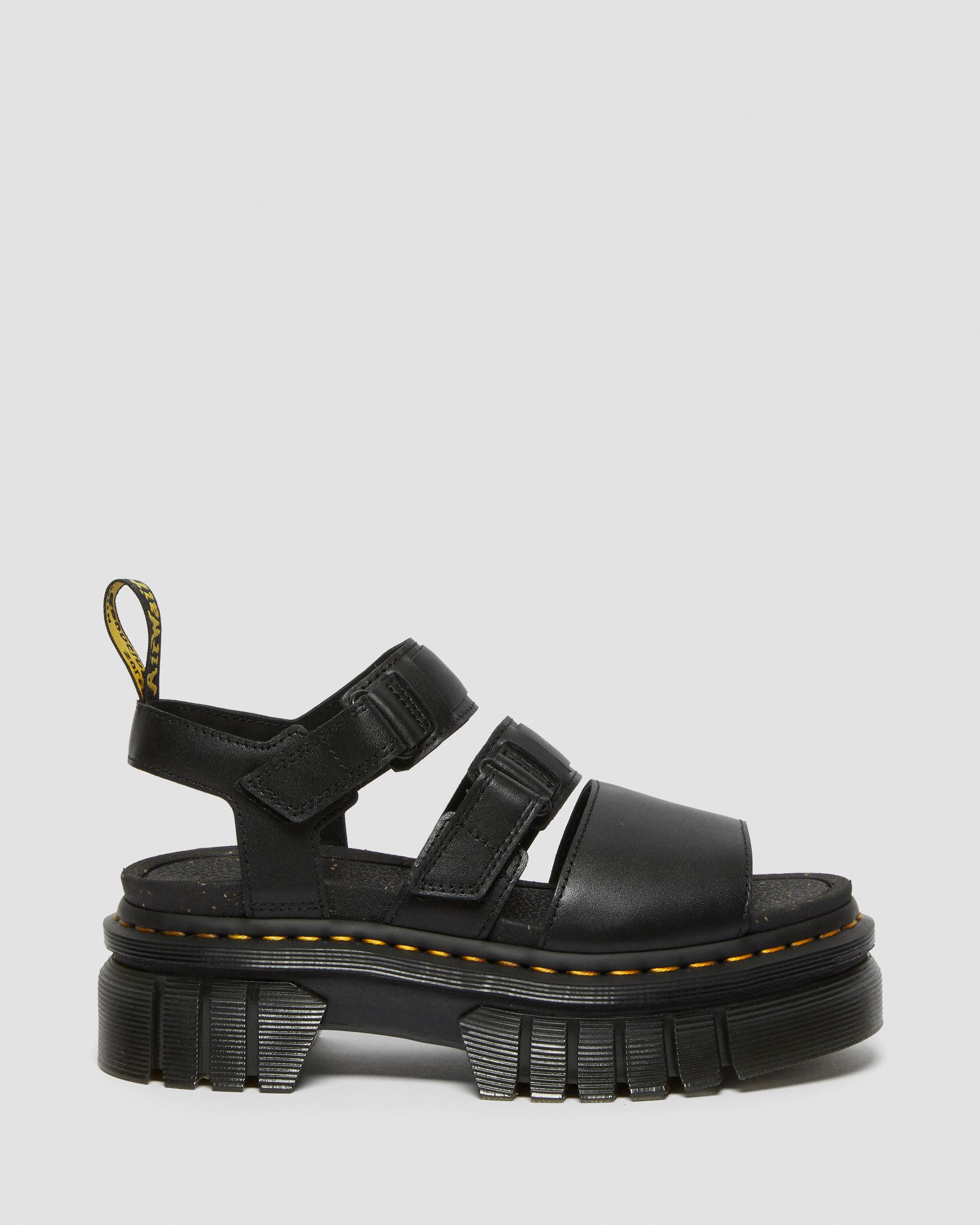 DR MARTENS Ricki Nappa Lux Leather 3-Strap Platform Sandals