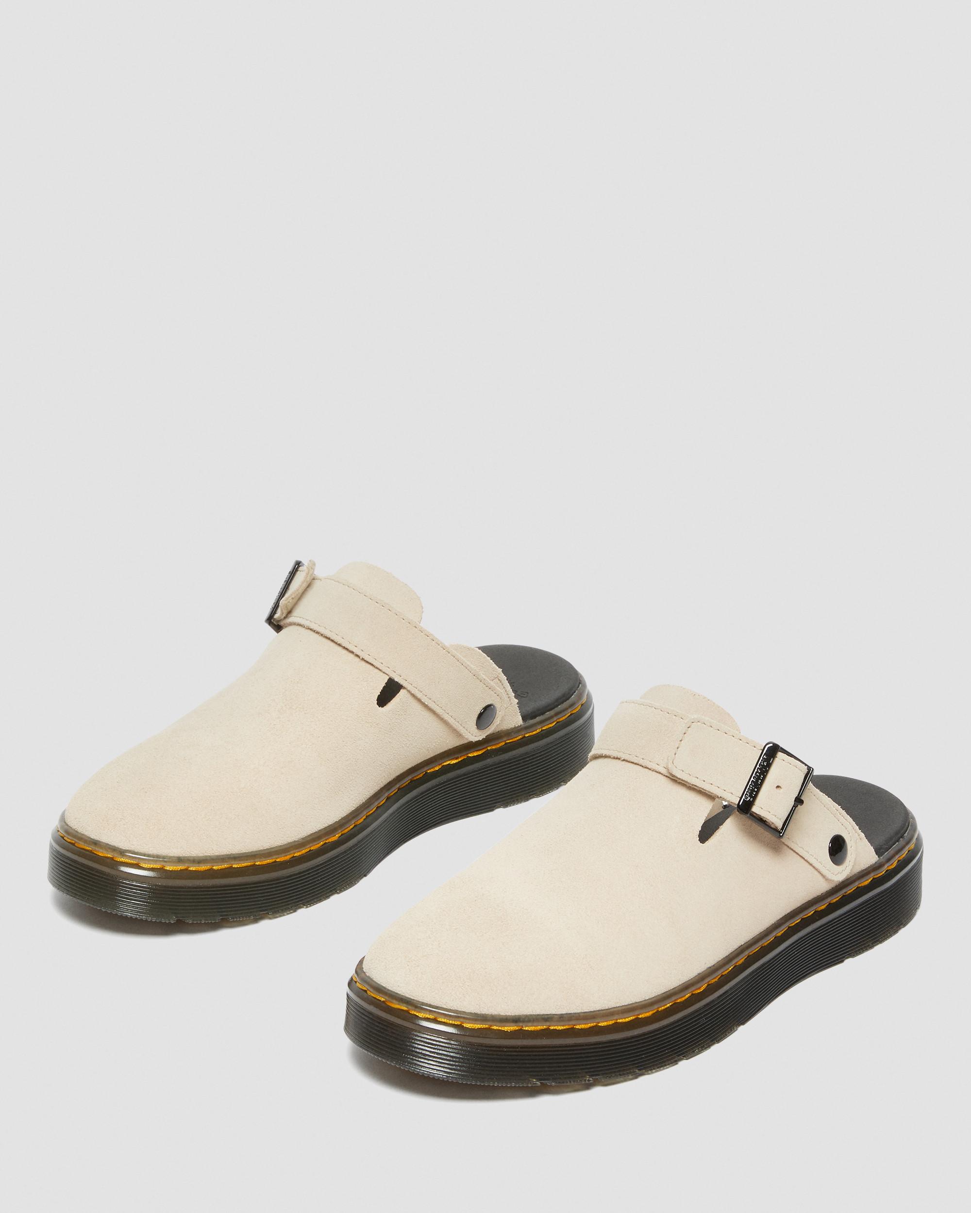 Shop Dr. Martens' Carlson Suede Casual Slingback Mules In Weiss