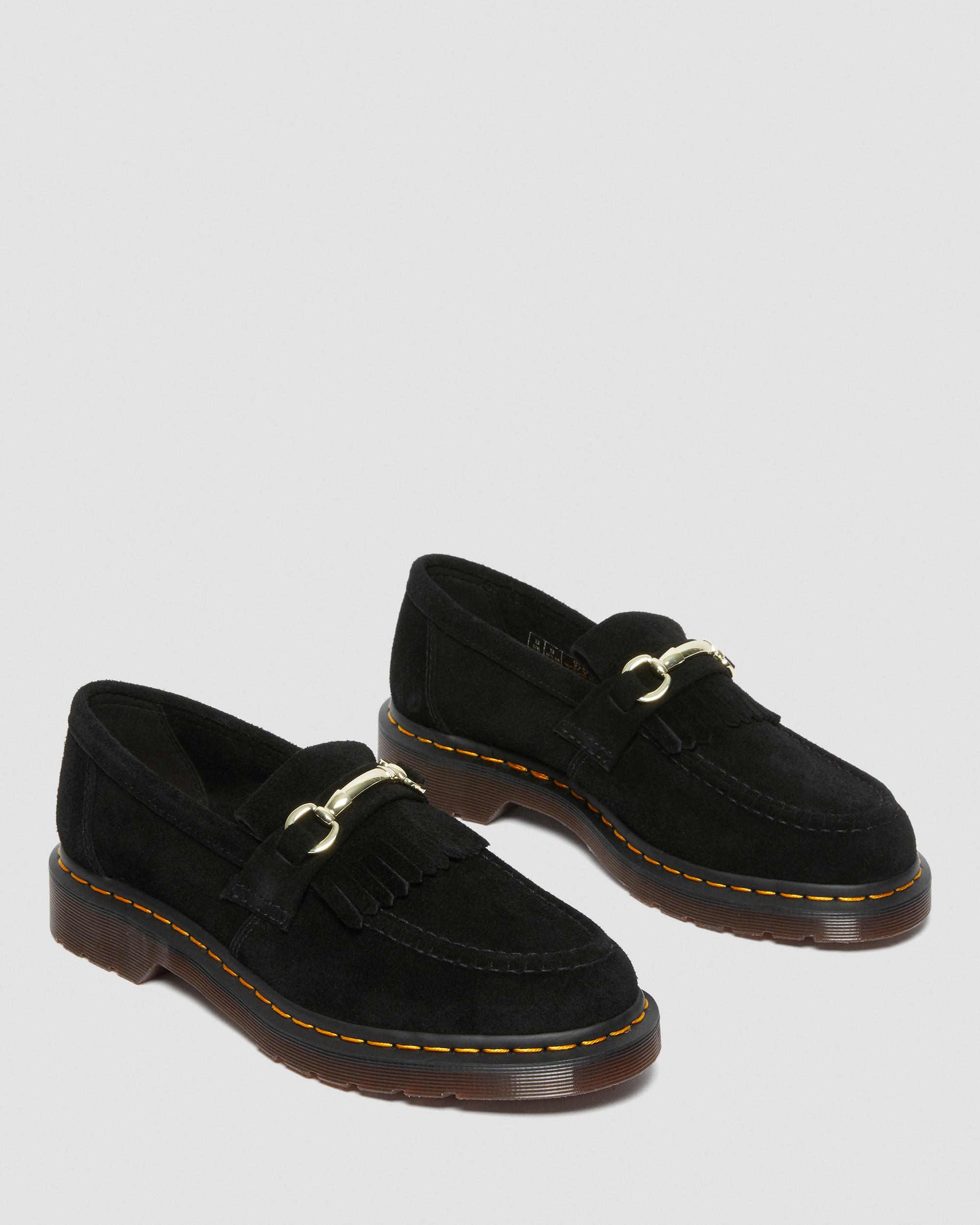 Snaffle Suede Loafers in Black