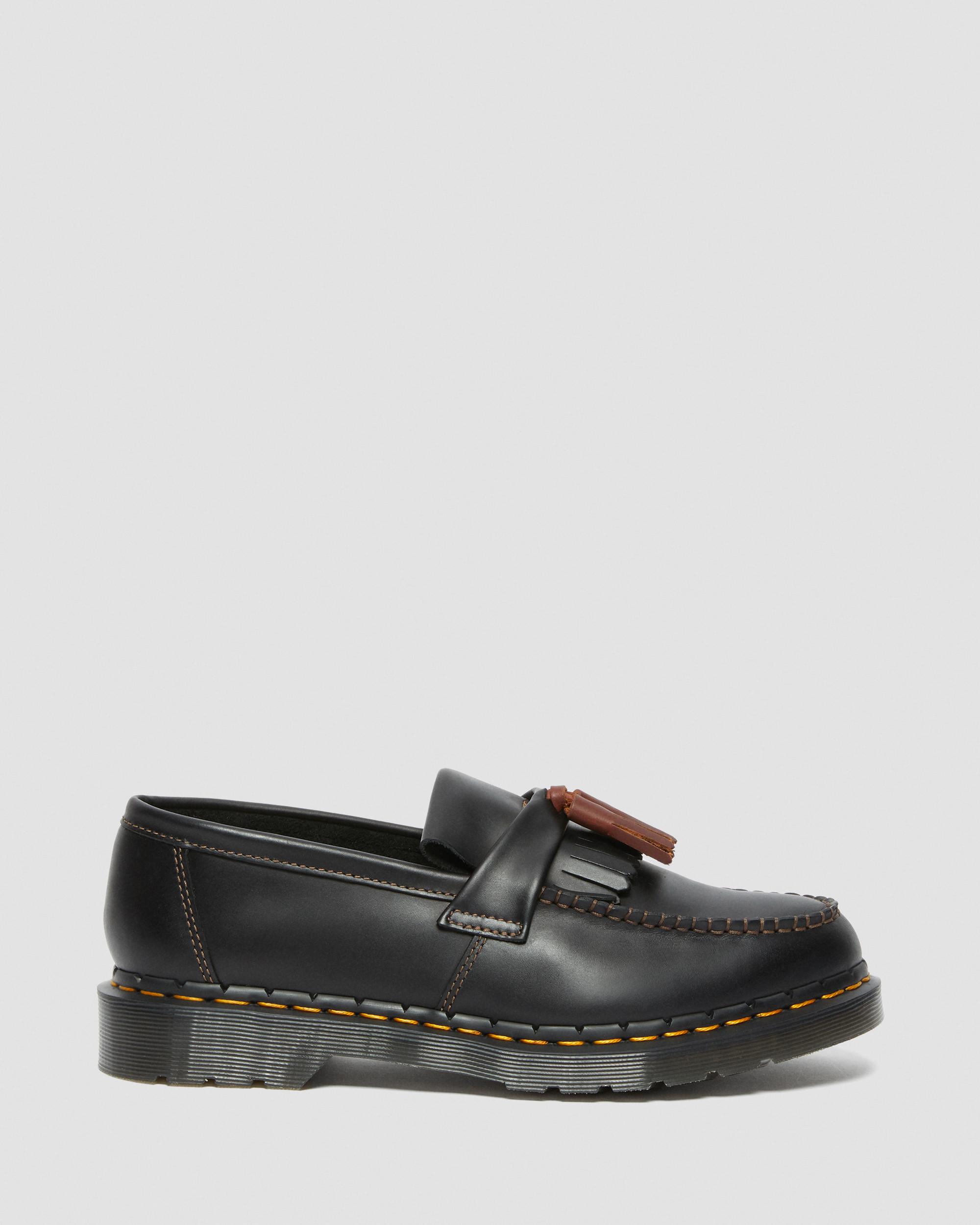 Adrian Leather Tassle Loafers Abruzzo in Black+Brown