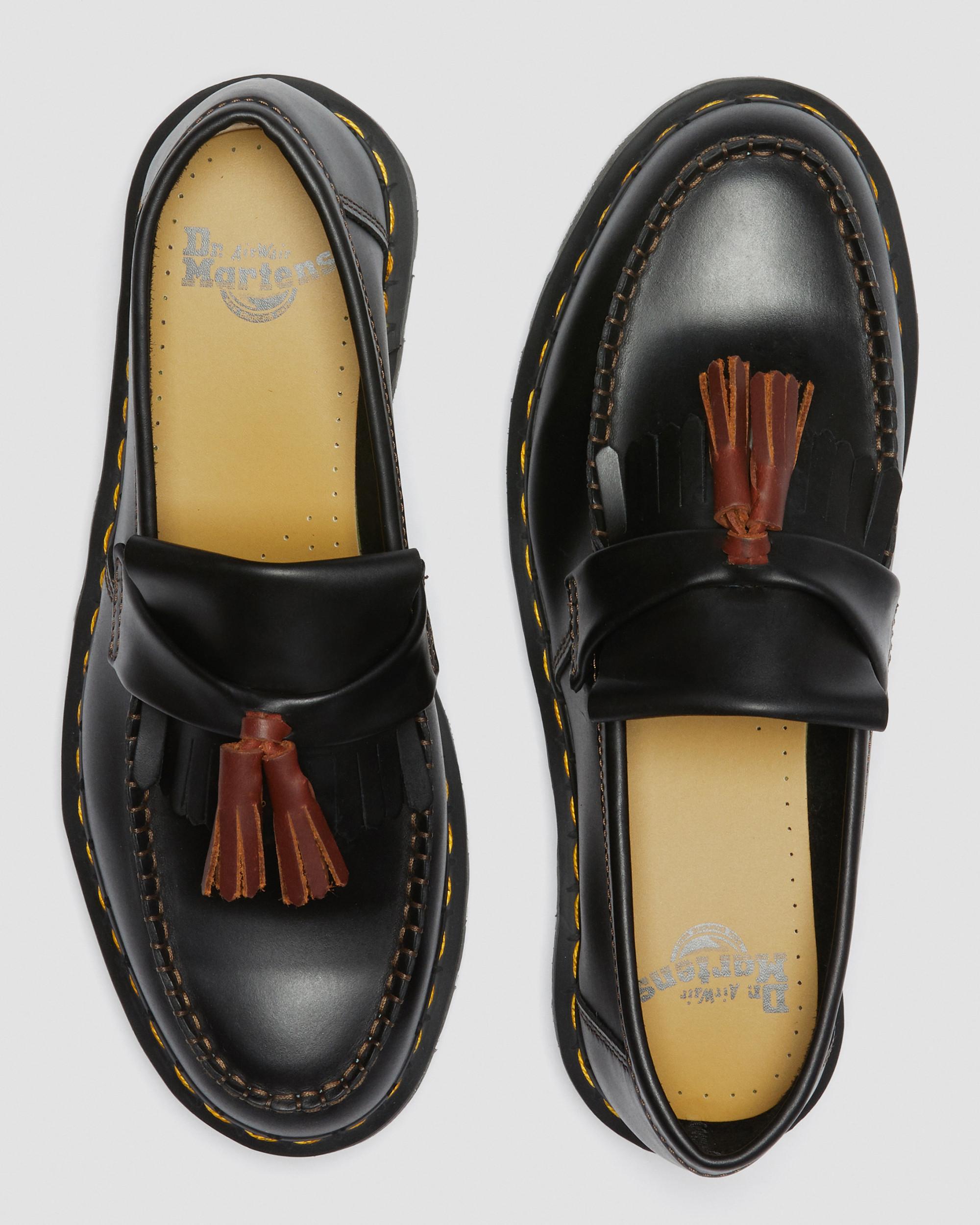 Adrian Leather Tassle Loafers Abruzzo in Black+Brown