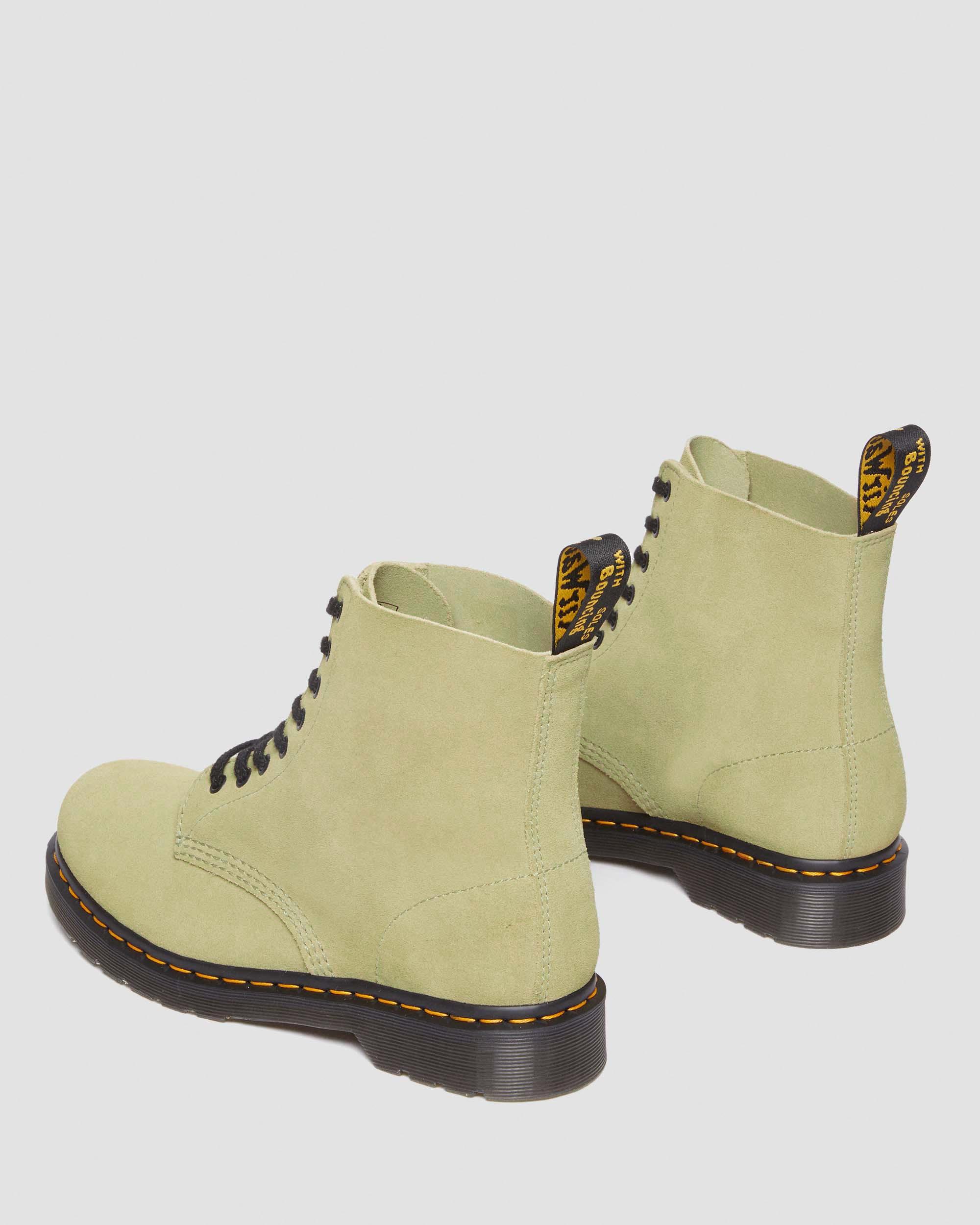 1460 Pascal Suede Lace Up Boots in Pale Olive