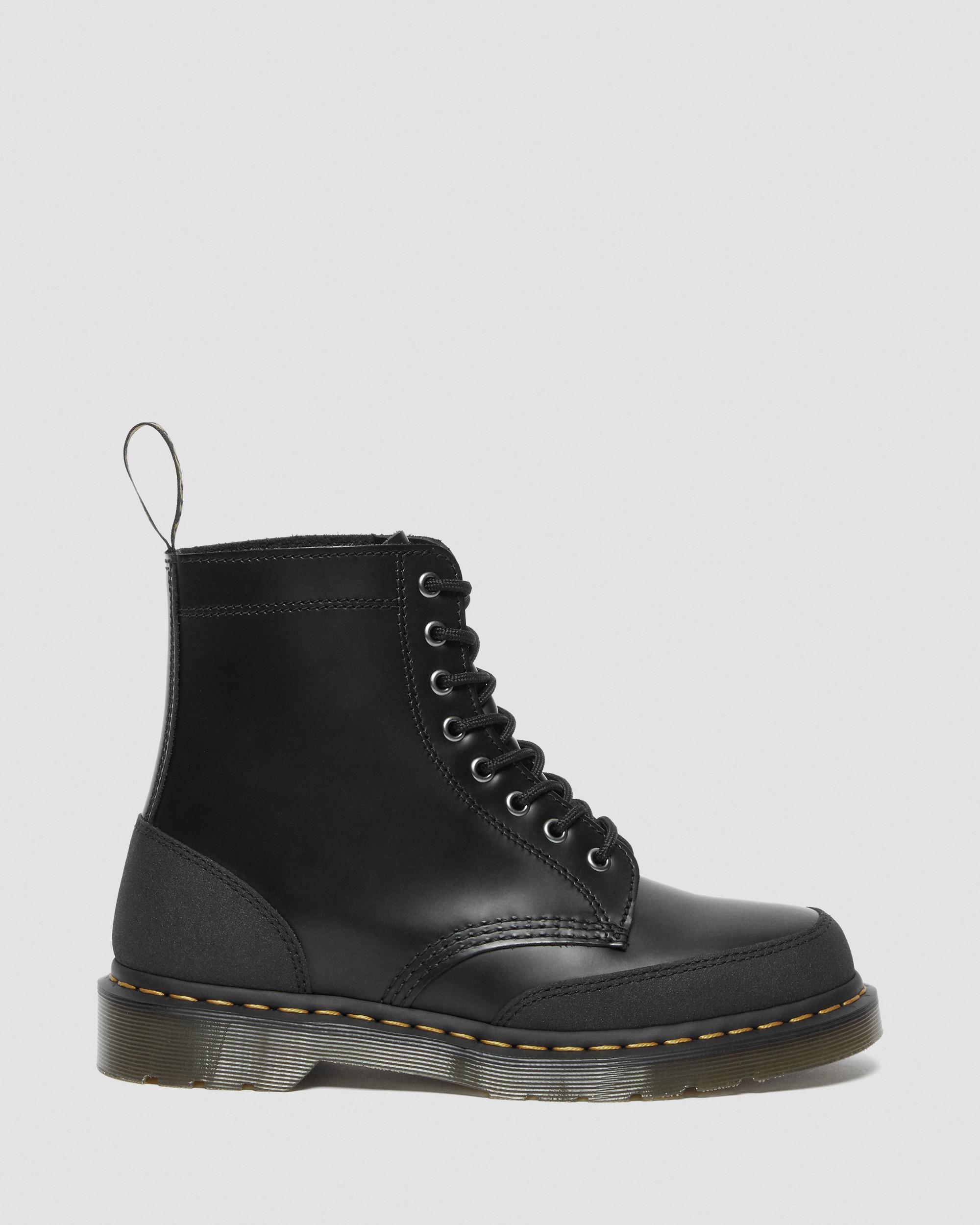 1460 Guard Panel Leather Lace Up Boots in BLACK | Dr. Martens™