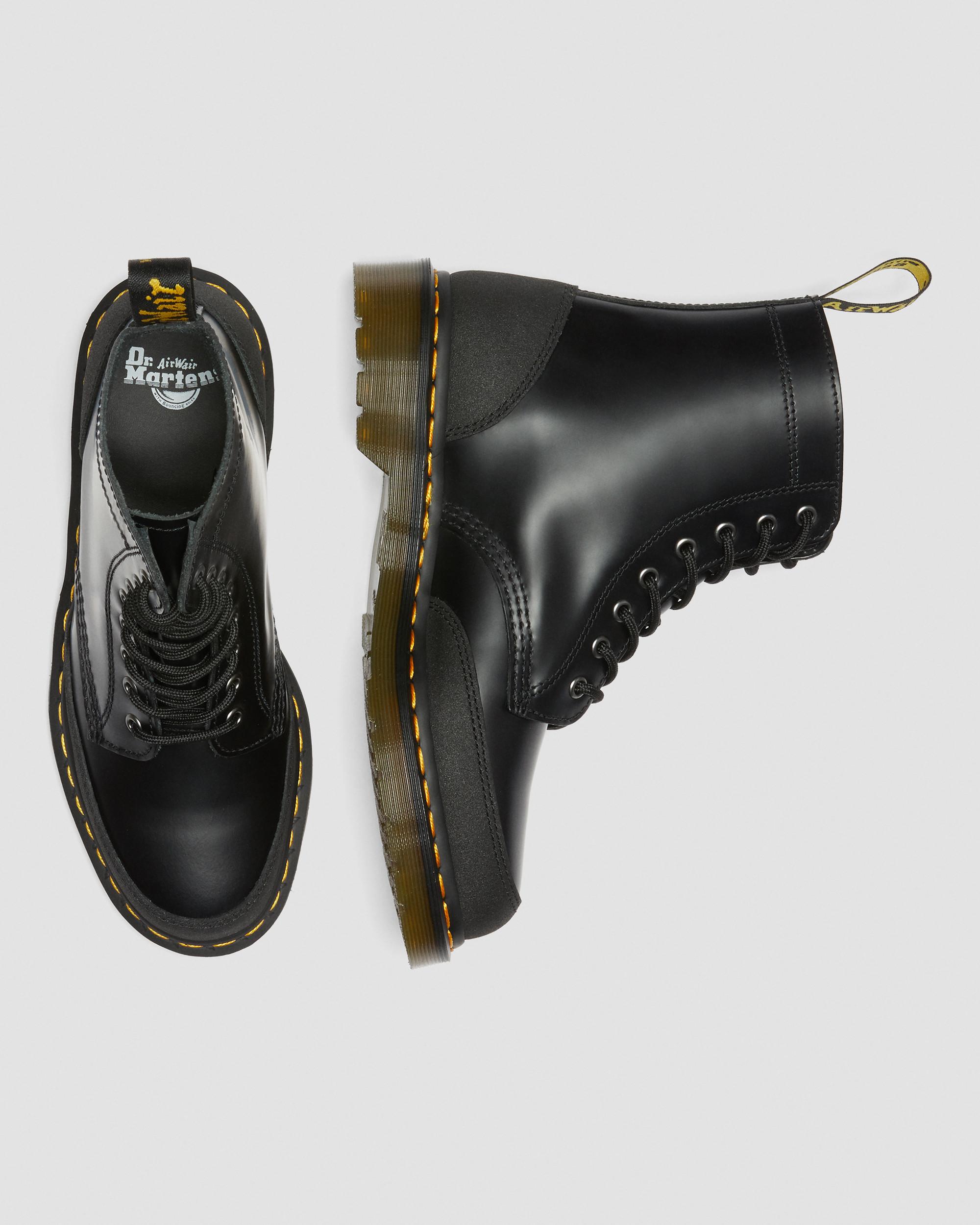 1460 Guard Panel Leather Lace Up Boots in BLACK | Dr. Martens™