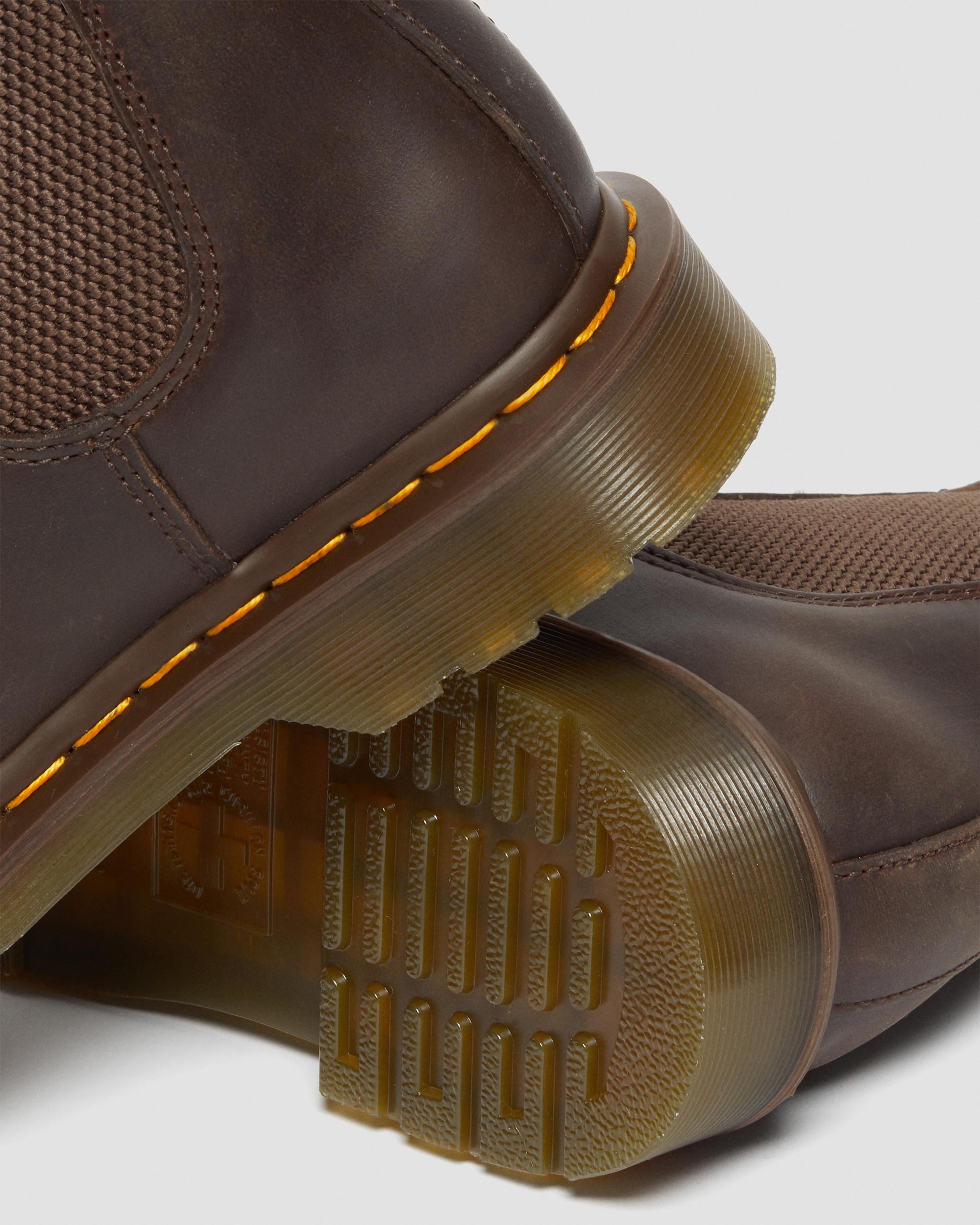 Dr. Martens 2976 SZ 9 Yellow Stitch Crazy Horse Leather Brown Men Chelsea Boots Dr. Martens 2976 Yellow Stitch Crazy Horse Boots Shoes  main image 3
