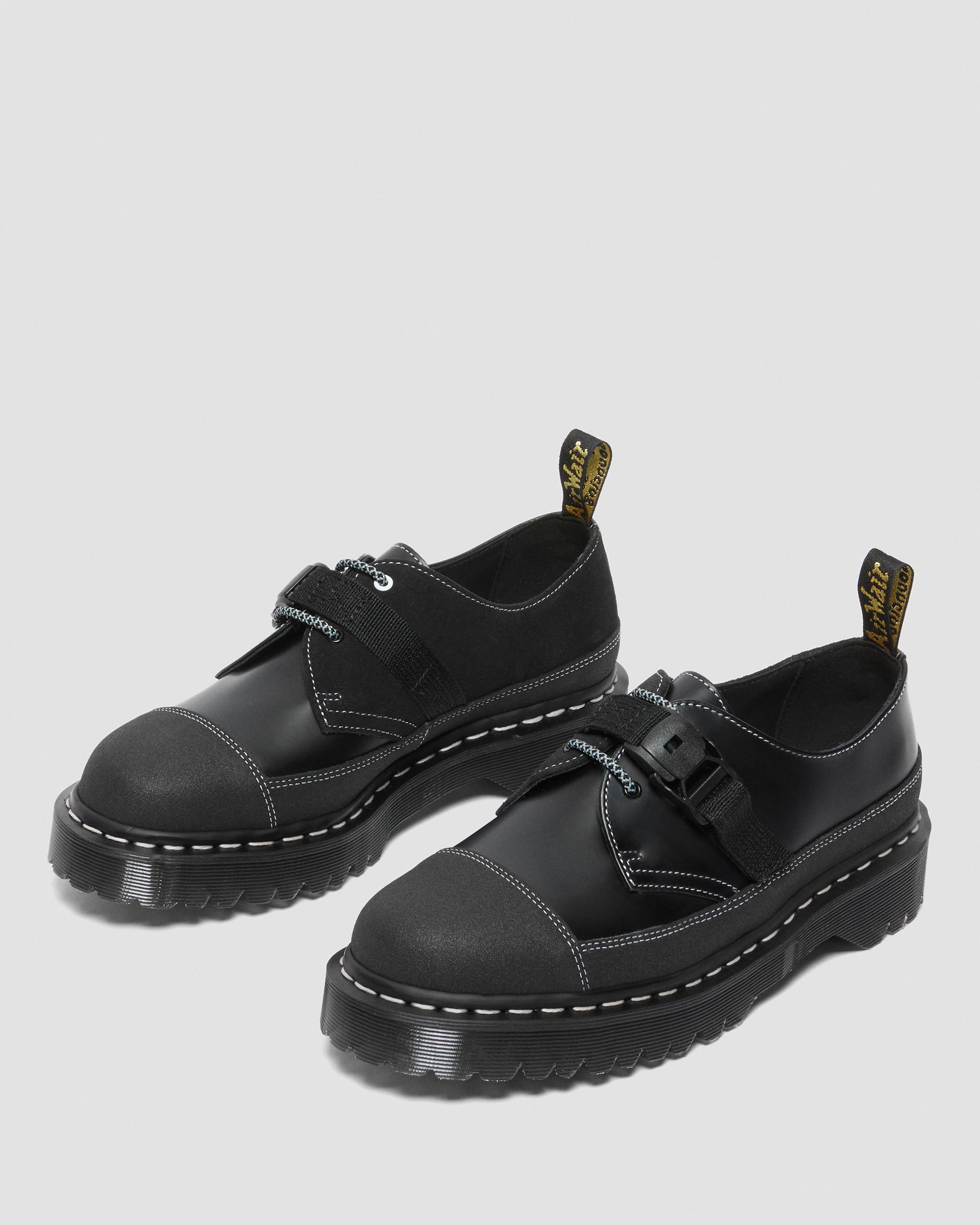 1461 Tech Made in England Buckle Oxford Shoes in BLACK | Dr. Martens™