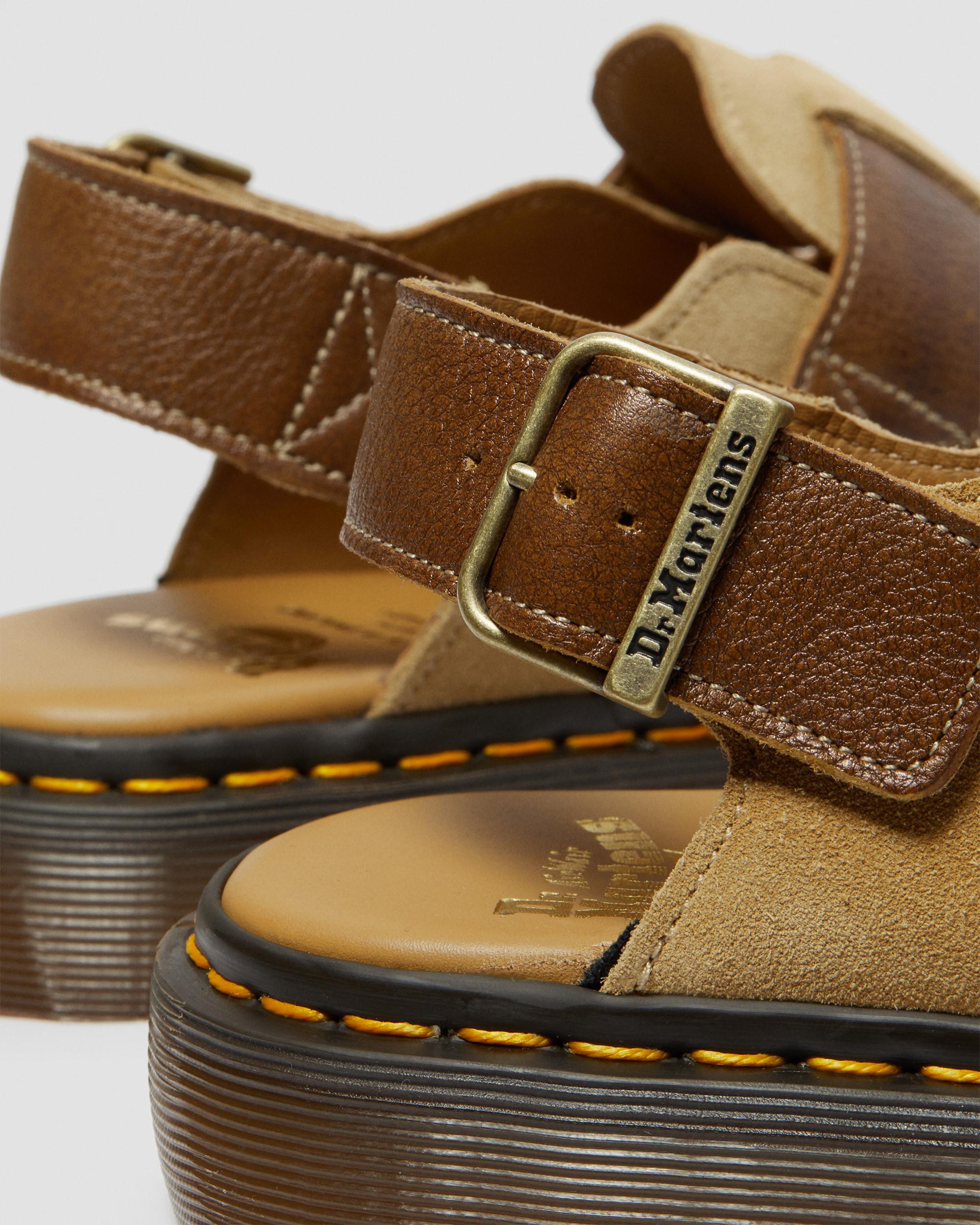 Jorge Made in England Suede Slingback Slides in SAND+BRONZE BROWN
