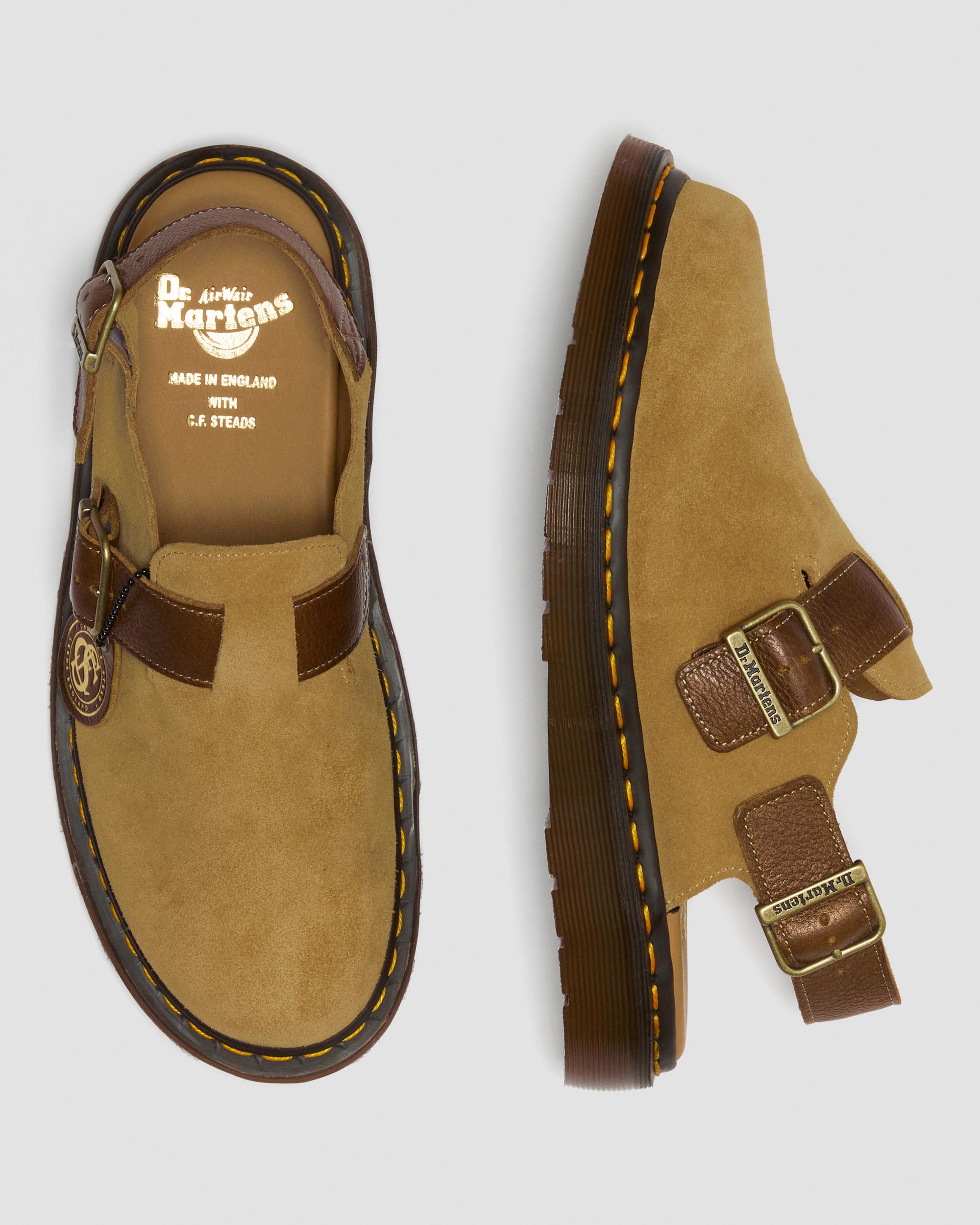 Jorge Made in England Suede Mules in SAND+BRONZE BROWN | Dr. Martens™