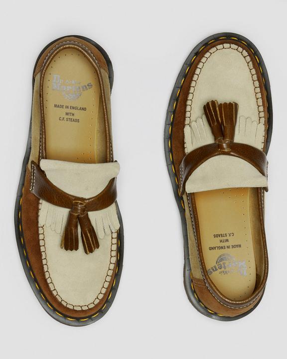 Adrian Made in England Suede Tassle Loafers in Dark Tan | Dr. Martens