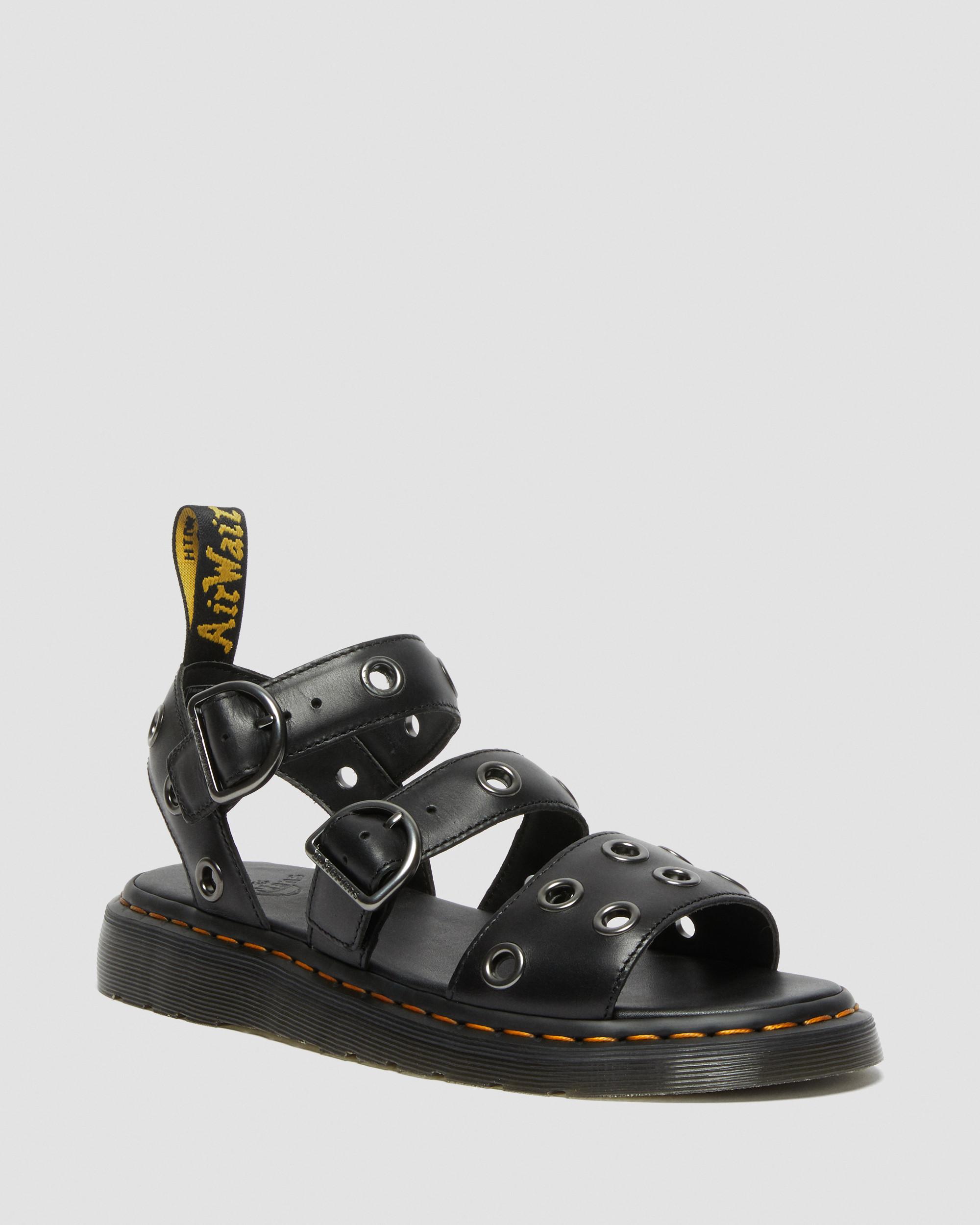 Gryphon Hardware Brando Leather Sandals in BLACK | Dr. Martens™