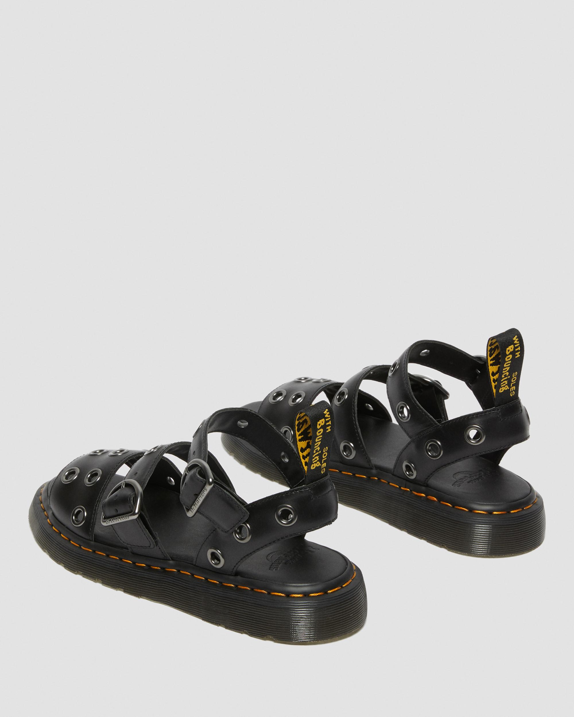 Gryphon Hardware Brando Leather Sandals in BLACK | Dr. Martens™