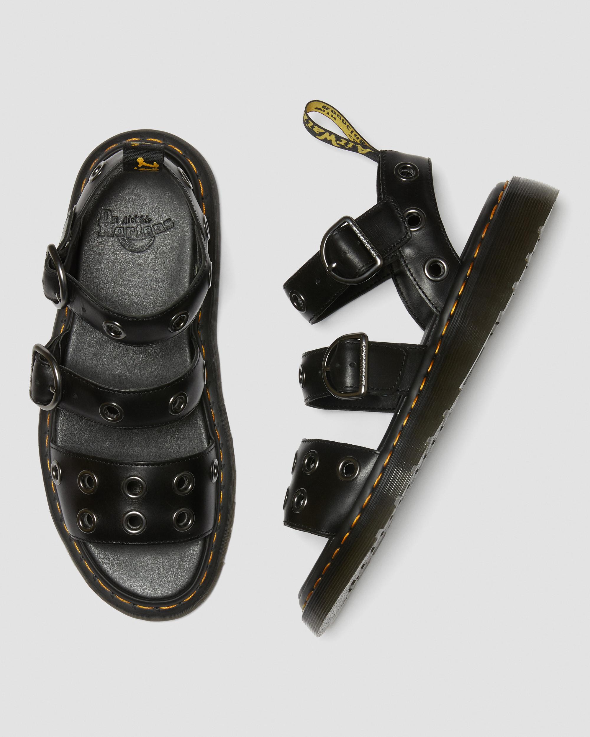 Gryphon Hardware Brando Leather Sandals in Black | Dr. Martens