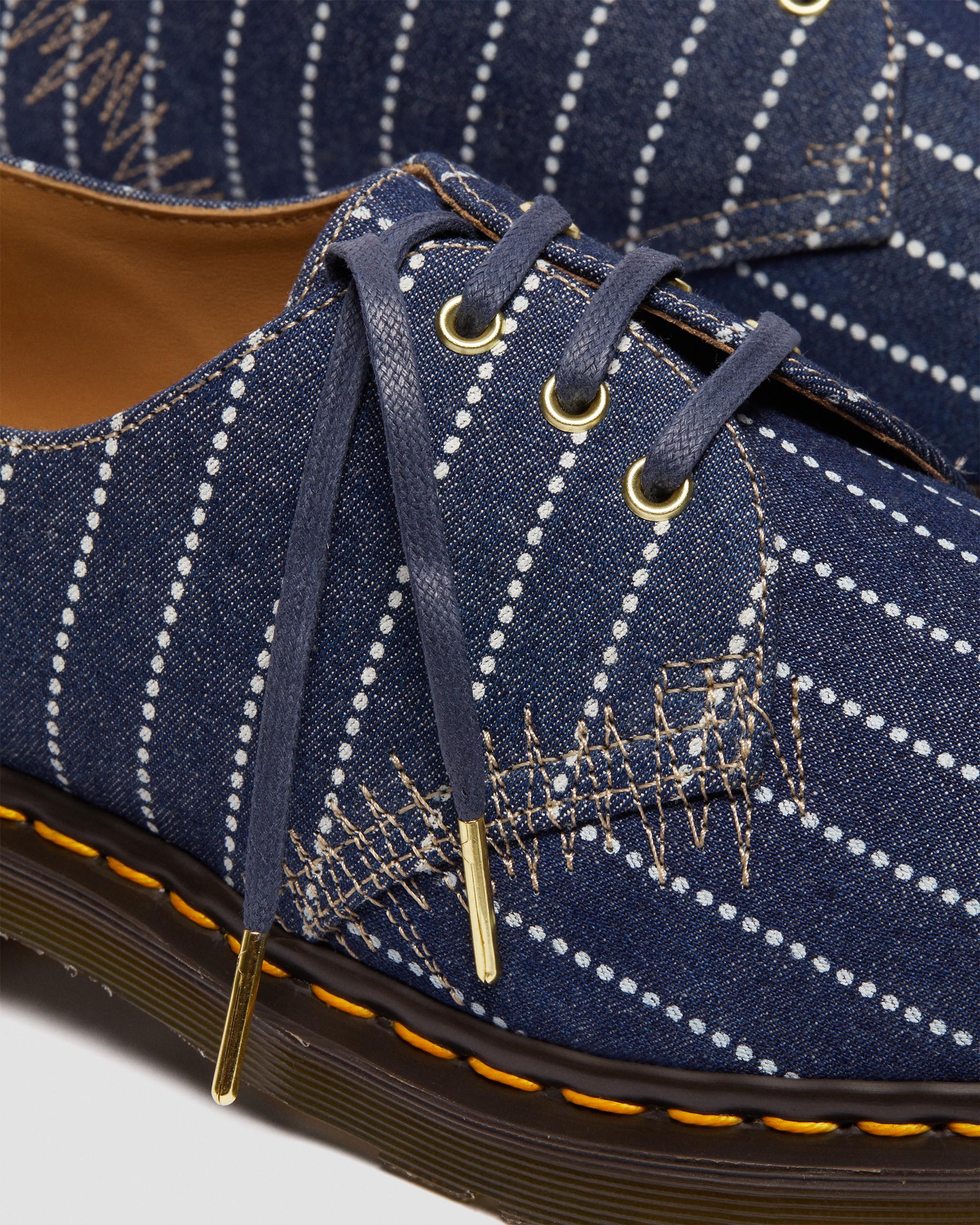 1461 Made in England Pinstripe Oxford Shoes in DARK BLUE/ECRU+