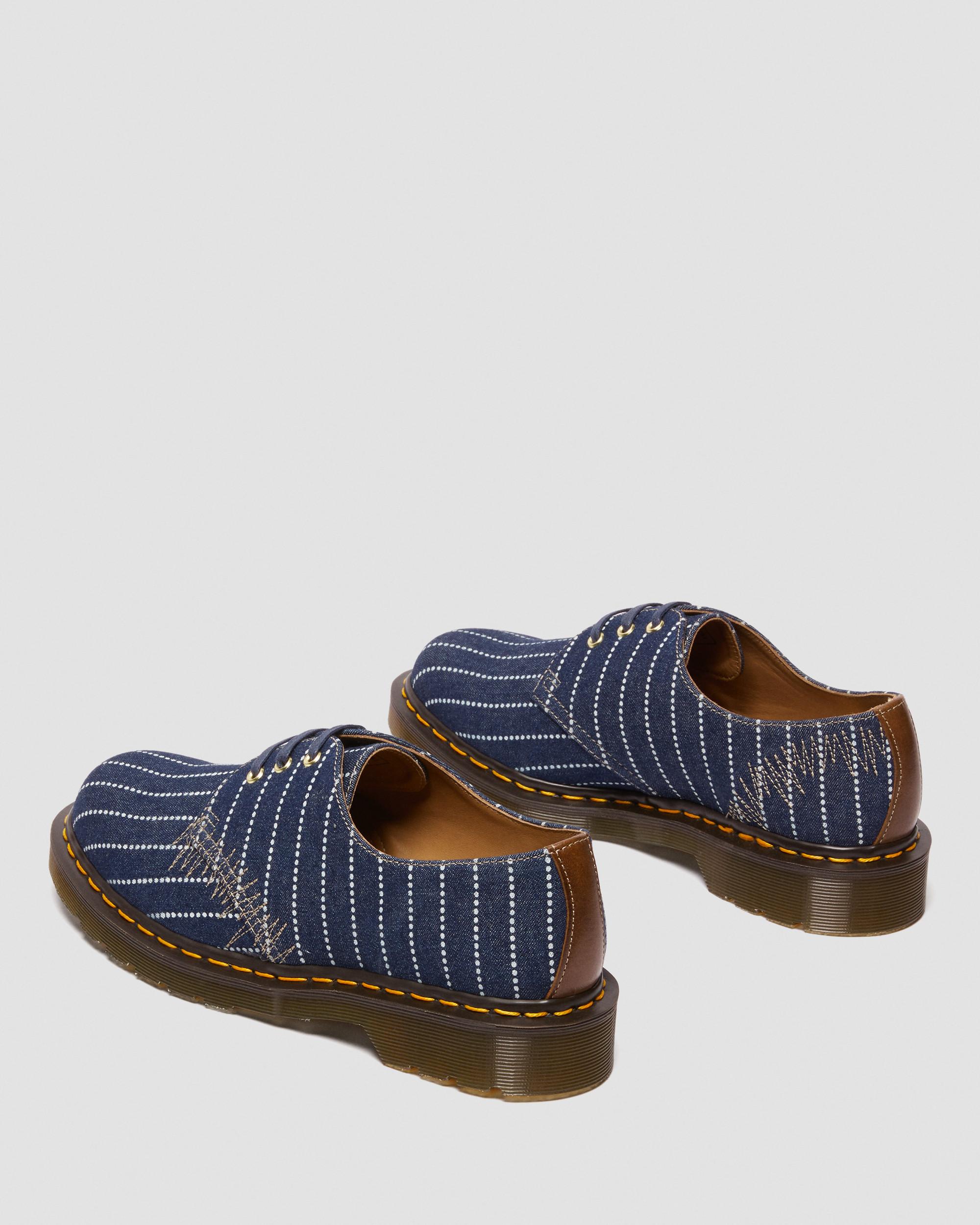 1461 Made in England Pinstripe Oxford Shoes in DARK BLUE/ECRU+