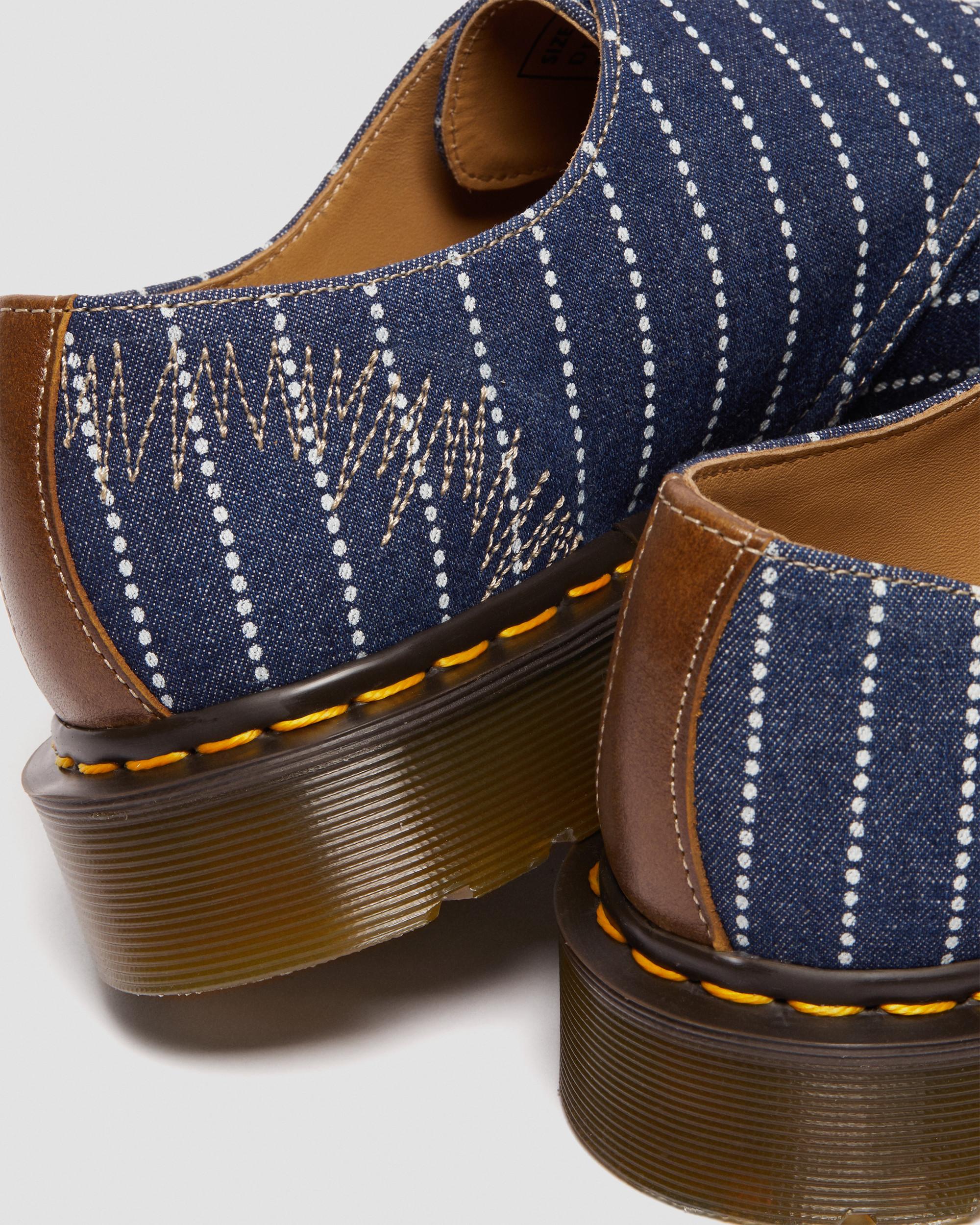1461 Made in England Pinstripe Oxford Shoes in DARK BLUE/ECRU+