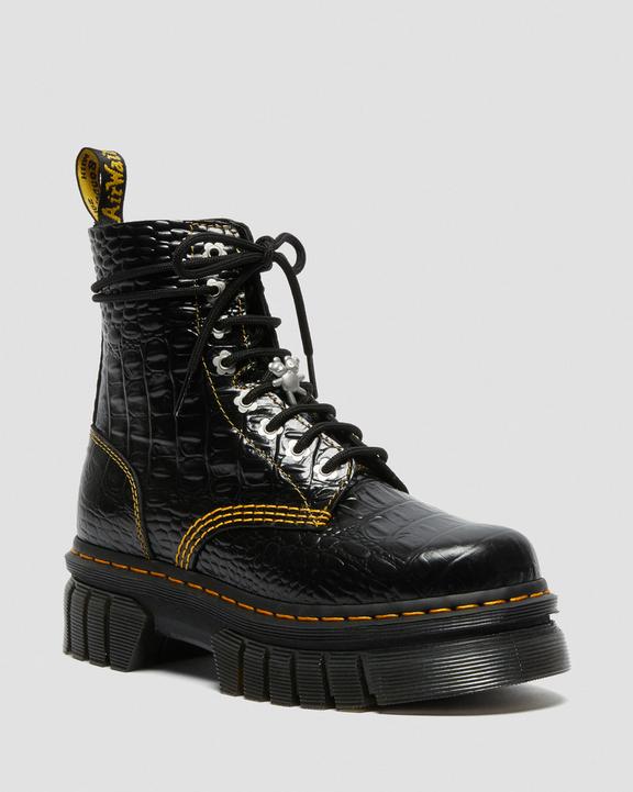Audrick Heaven by MJ Croc Boots in Black | Dr. Martens Audrick Heaven by MJ Croc Boots in Black | Dr. Martens