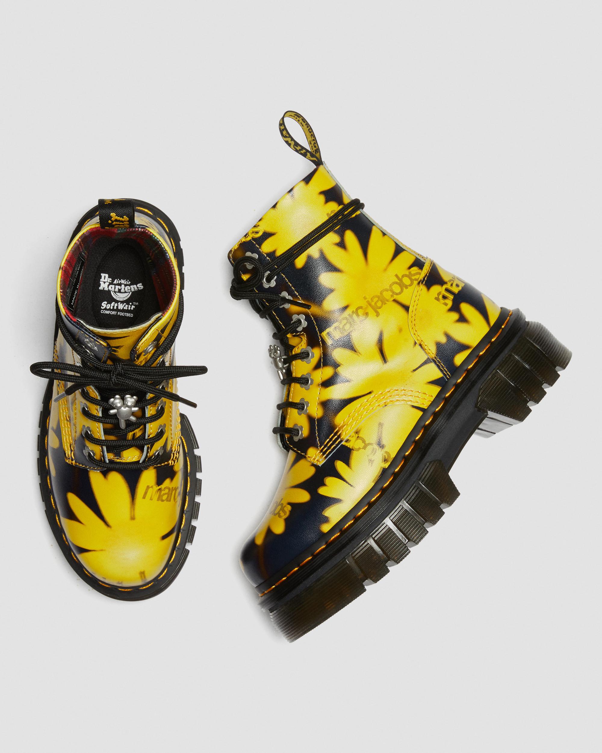 Audrick Heaven by MJ Daisy Platform Boots in BLACK+YELLOW | Dr