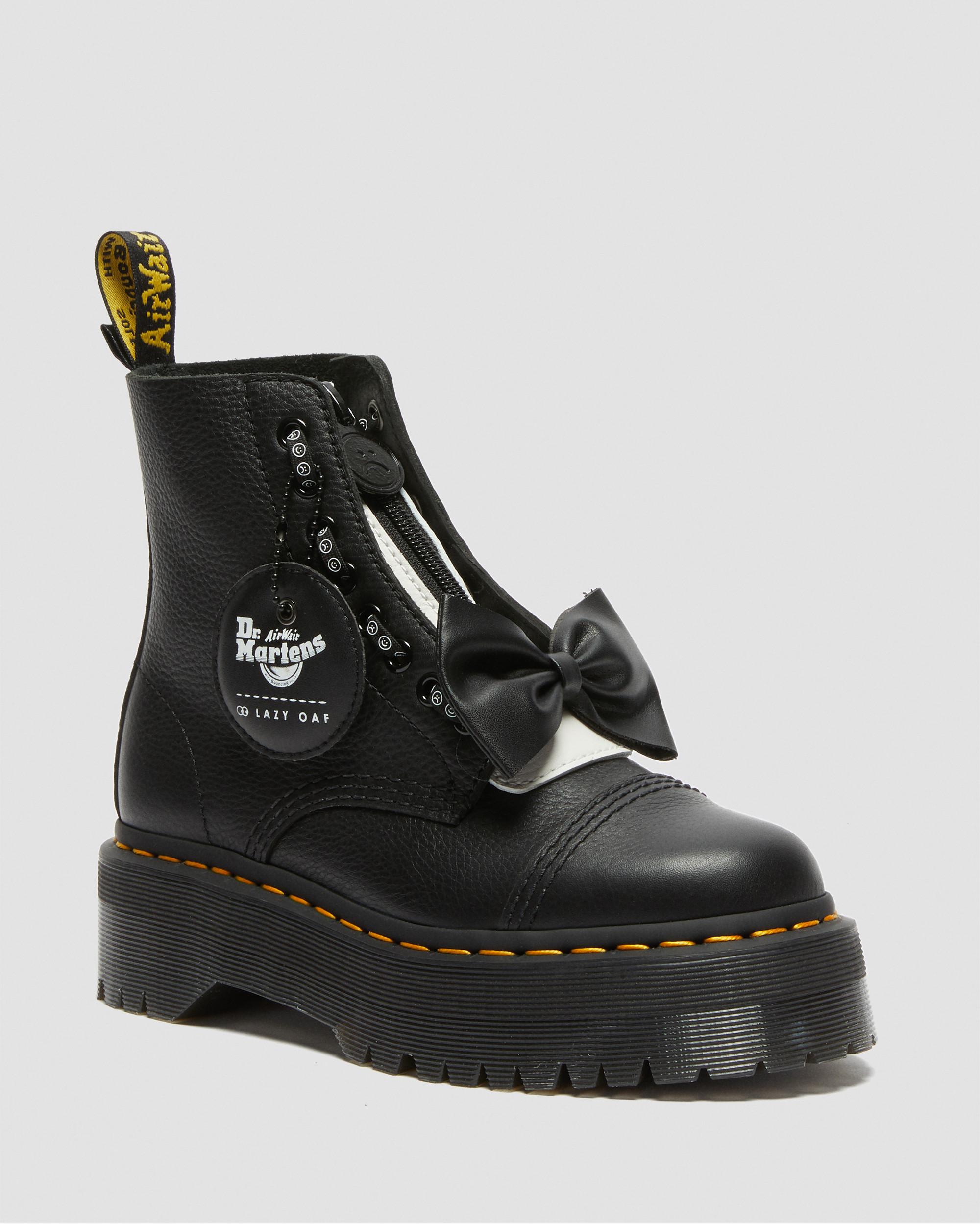 Sinclair Lazy Oaf Leather Platform Boots in Black | Dr. Martens