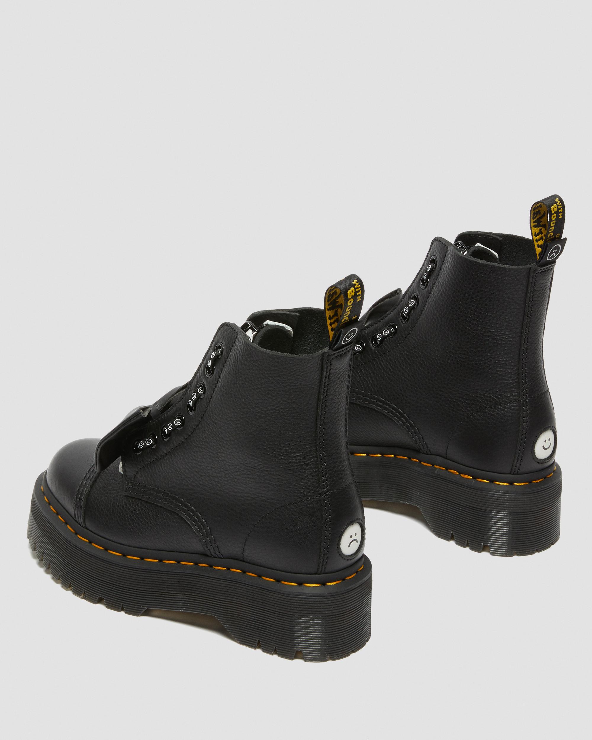 Sinclair Lazy Oaf Leather Platform Boots in BLACK | Dr. Martens™