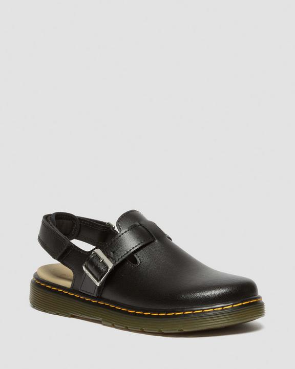 Youth Jorgie Leather Slingback Mules in Black | Dr. Martens Youth Jorgie Leather Slingback Mules in Black | Dr. Martens