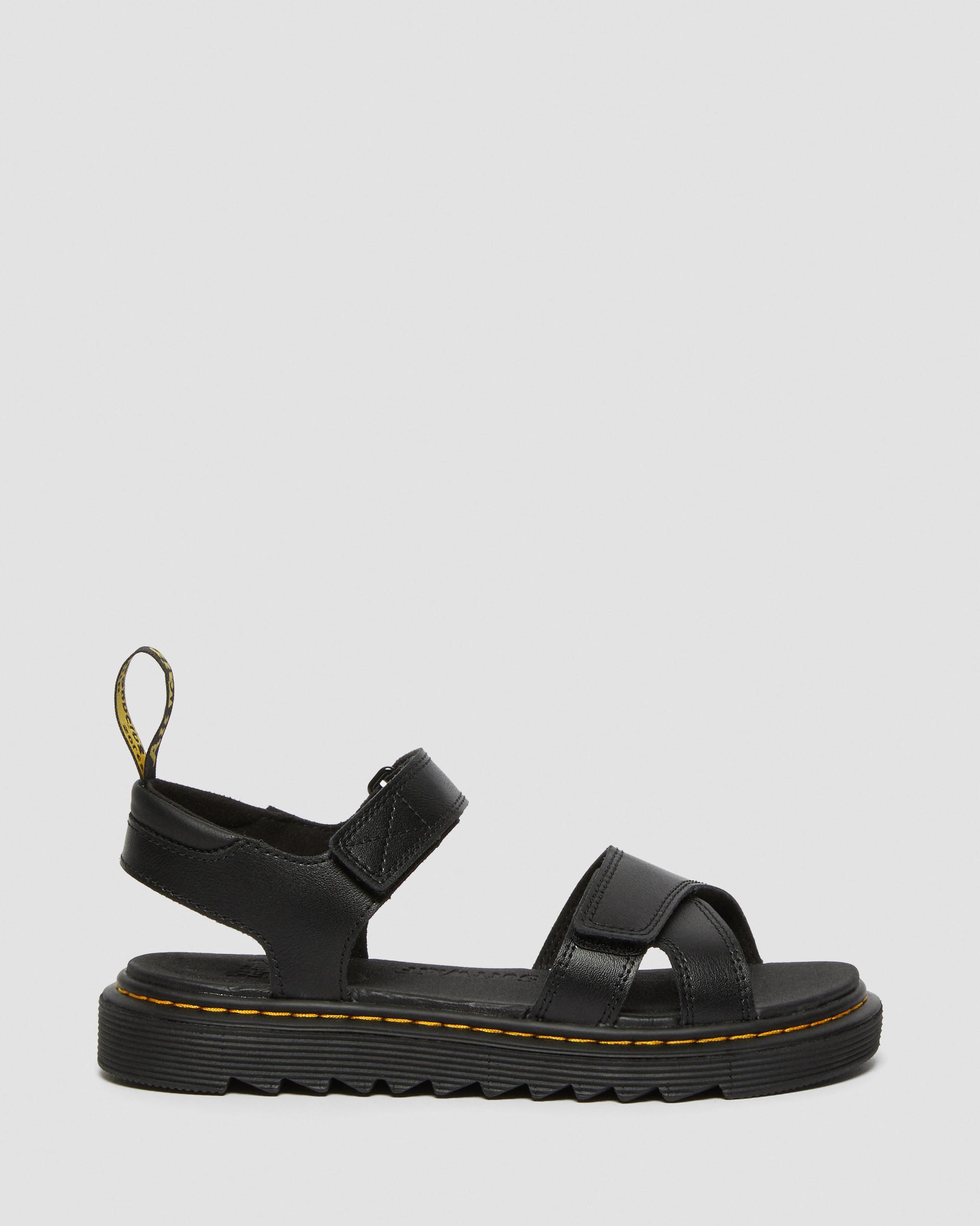 Youth Vossie Leather Sandals in Black
