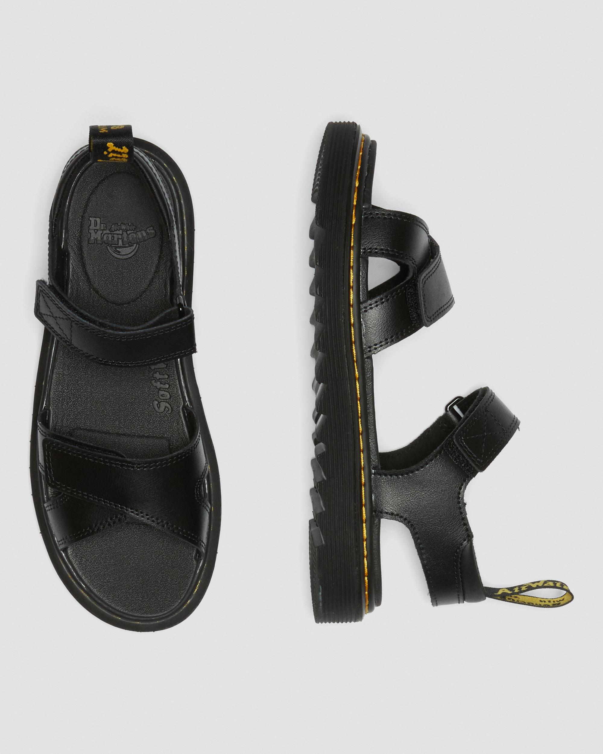 Youth Vossie Leather Sandals in Black