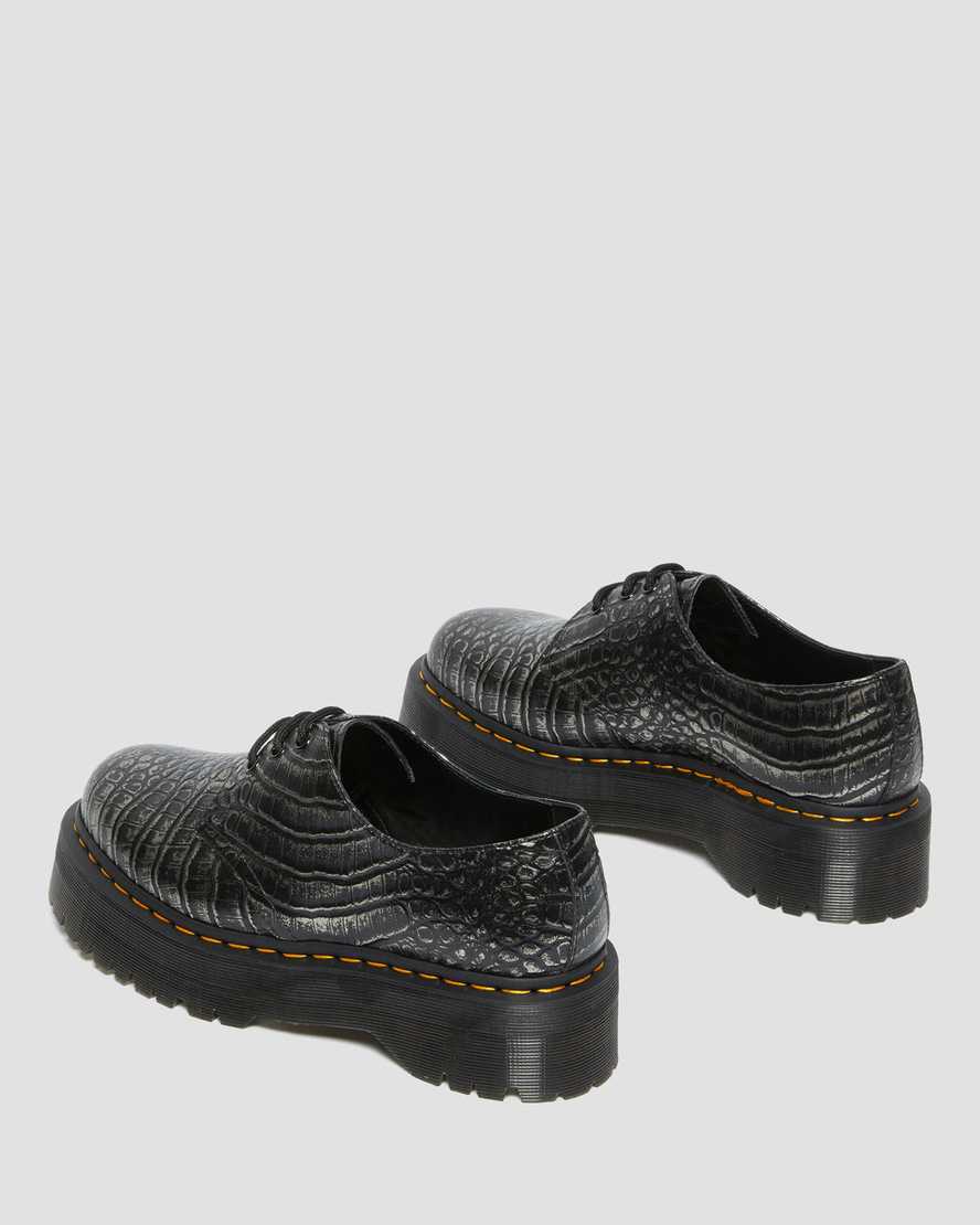 Chaussures plateformes 1461 en cuir effet croco gaufréChaussures plateformes 1461 en cuir effet croco gaufré Dr. Martens