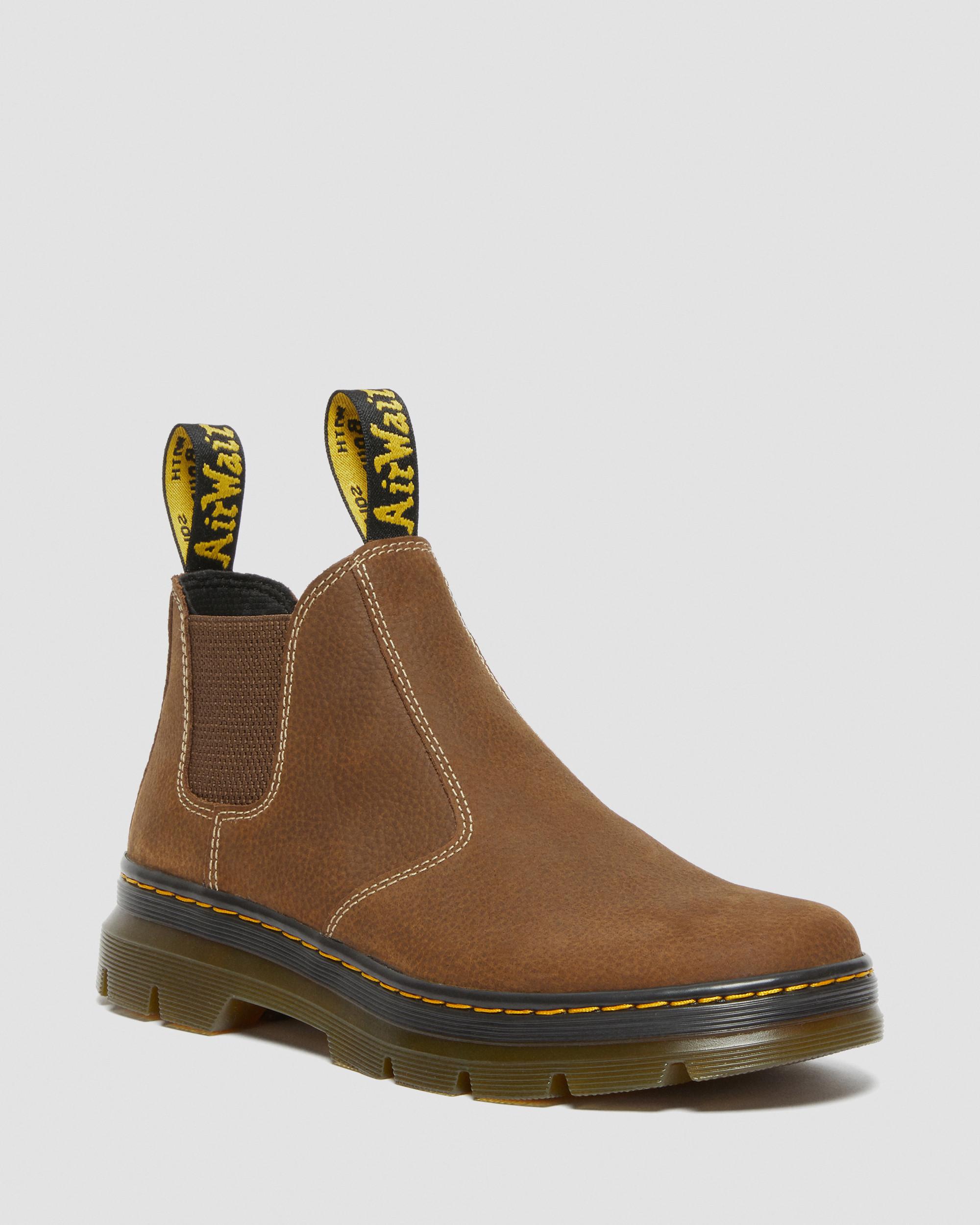 Hardie II Leather Chelsea Work Boots in Cream | Dr. Martens